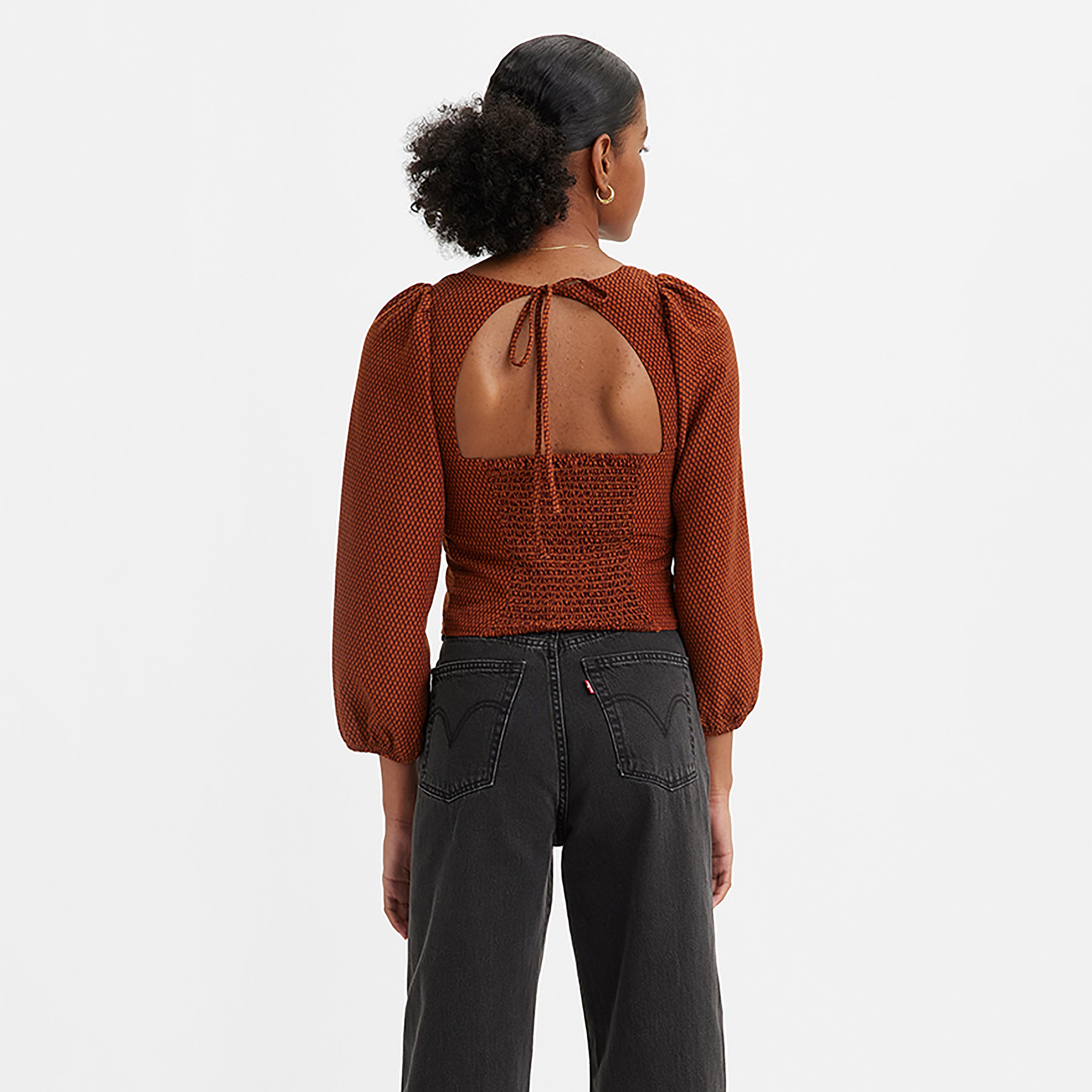 Levi's Textured Square Neck Long Sleeves Blouse-women-clothing-shirtsandblouses-blouses-image-2