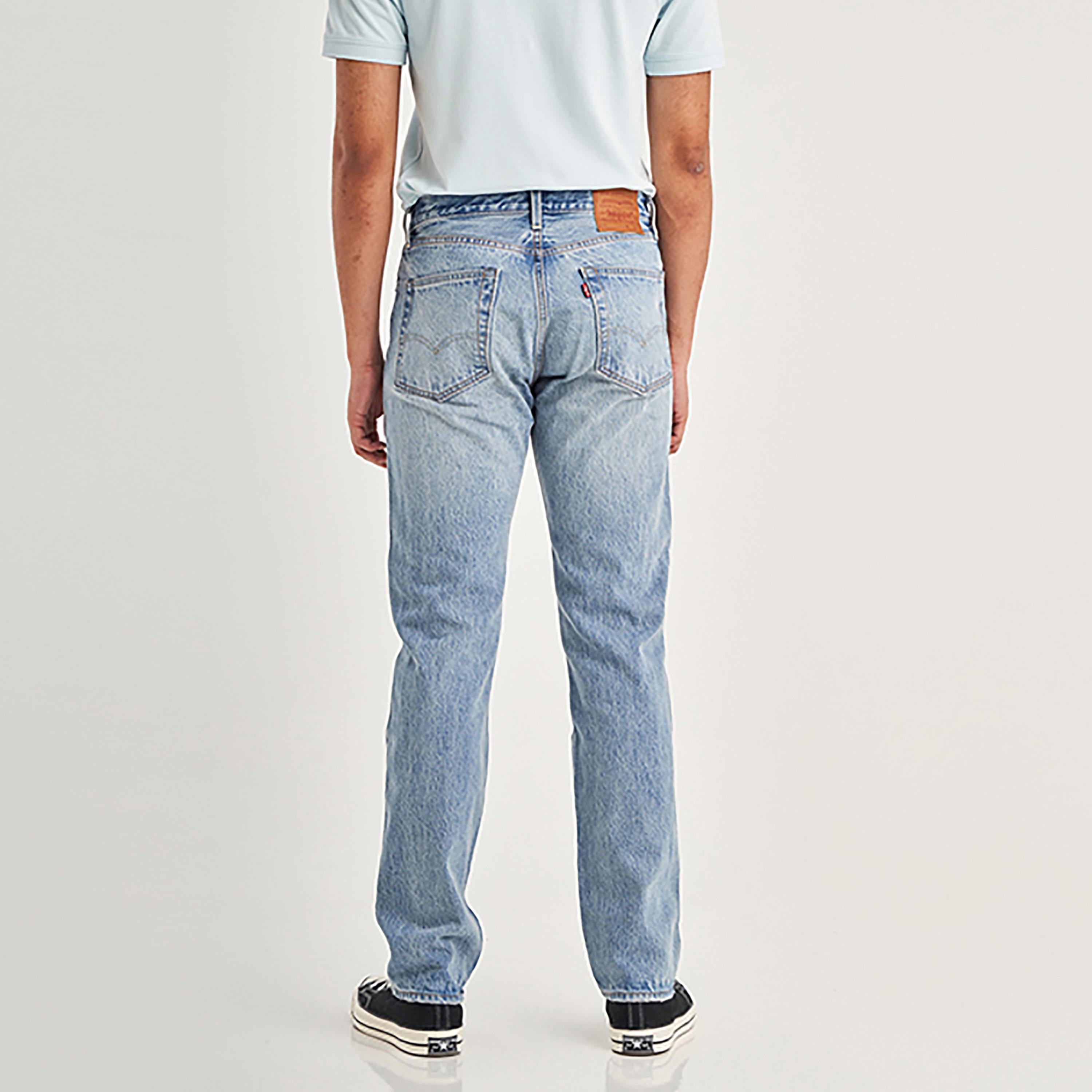 Levi's 501 Blue Straight Fit Mid-Rise Pocket Detail Jeans-men-clothing-bottoms-jeans-image-2