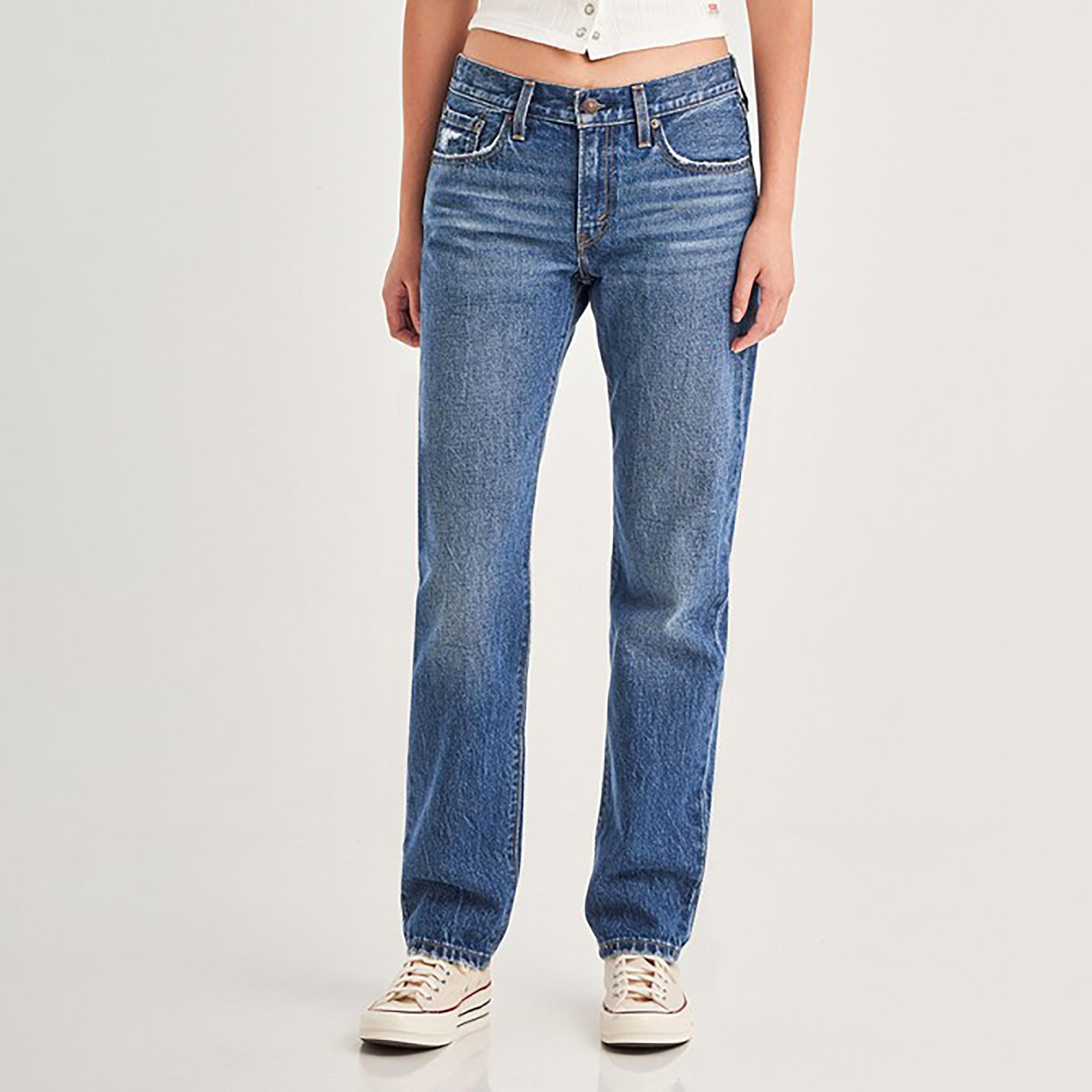 بنطال جينز من ليفايز بلون ازرق ذو قصة مستقيمة وجيب متوسط الارتفاع-women-clothing-bottoms-jeans-image-1