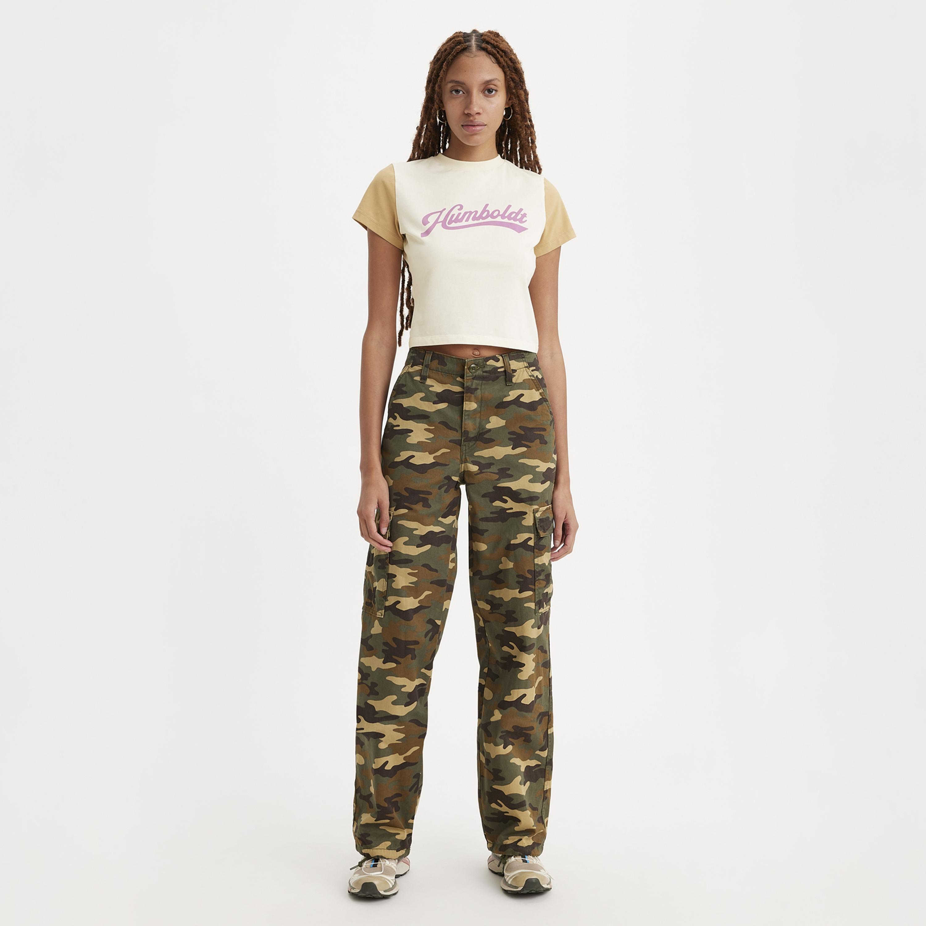 Levi's Camouflage Mid-Rise Cargo with Button Closure-women-clothing-bottoms-trousers-image-2