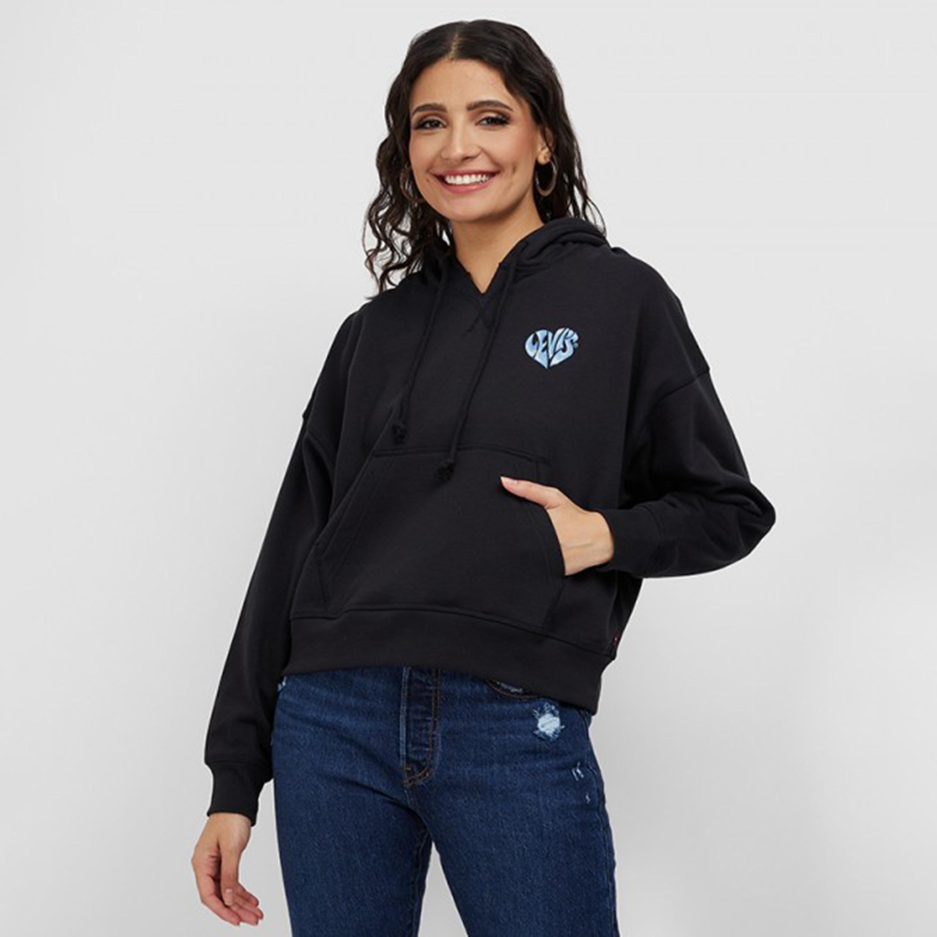 هودي من ليفايز مع مطبوع بأكمام طويلة مع جيب كانغارو-women-clothing-hoodiesandsweatshirts-hoodies-image-1