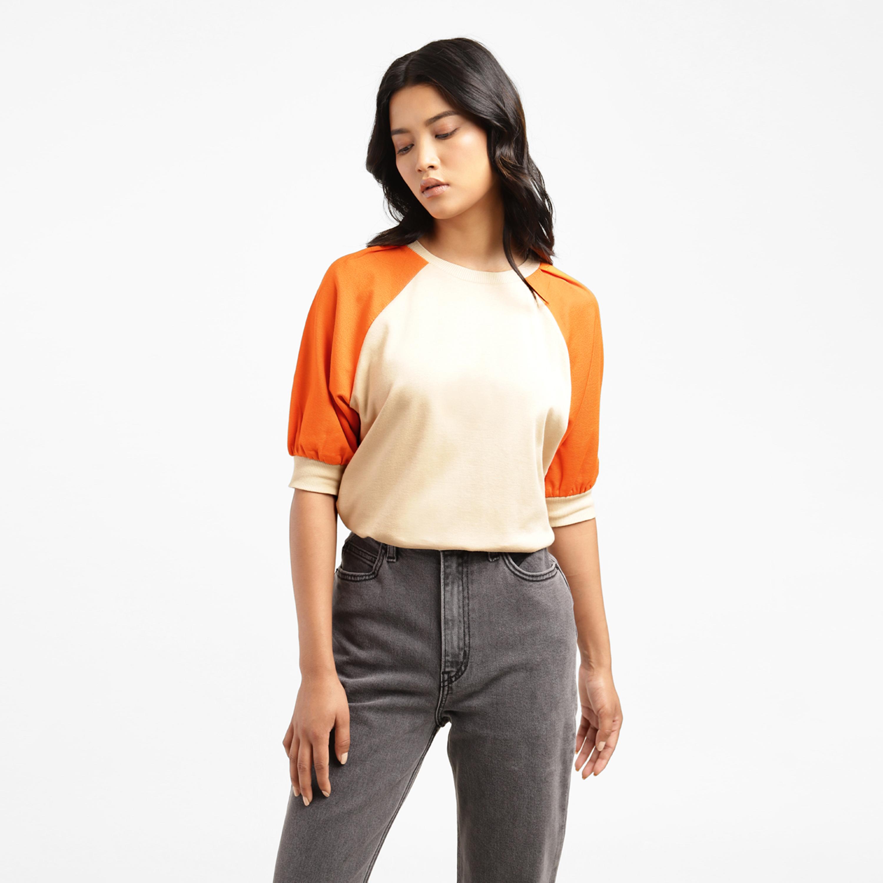 Levi's Colour Block Crew Neck Raglan Sleeves Top-women-clothing-shirtsandblouses-blouses-image-1