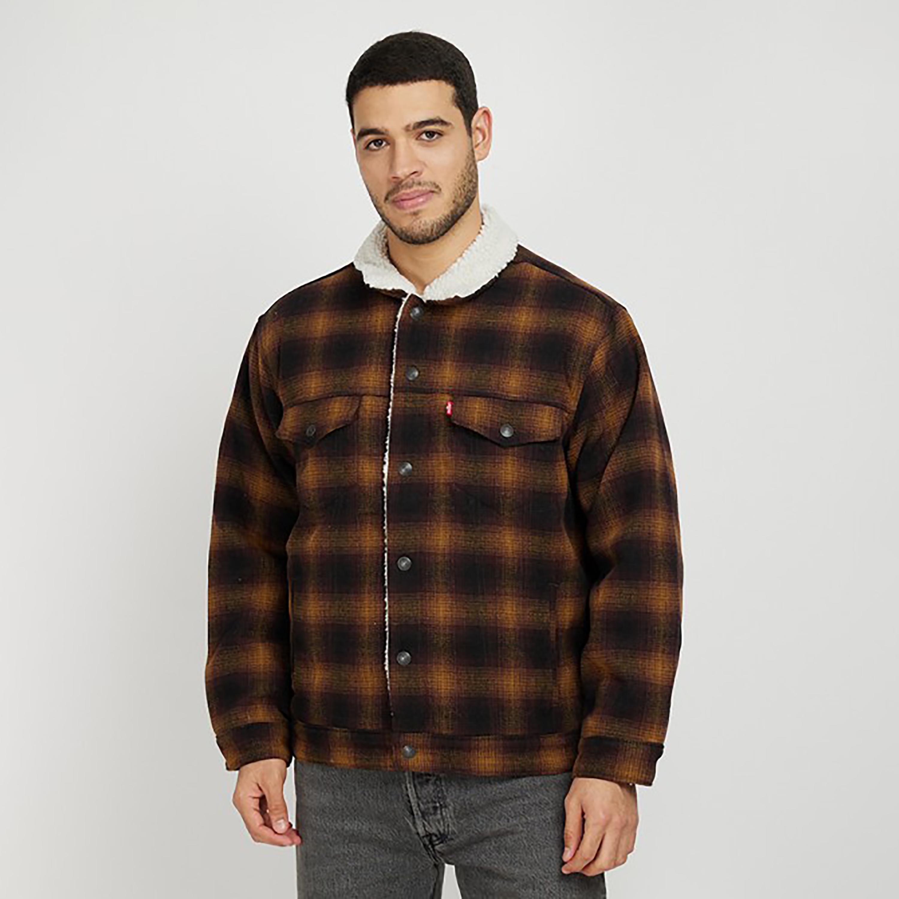 Levi's Checks Fur Collared Denim Jacket-men-clothing-jacketsandblazers-jackets-image-1