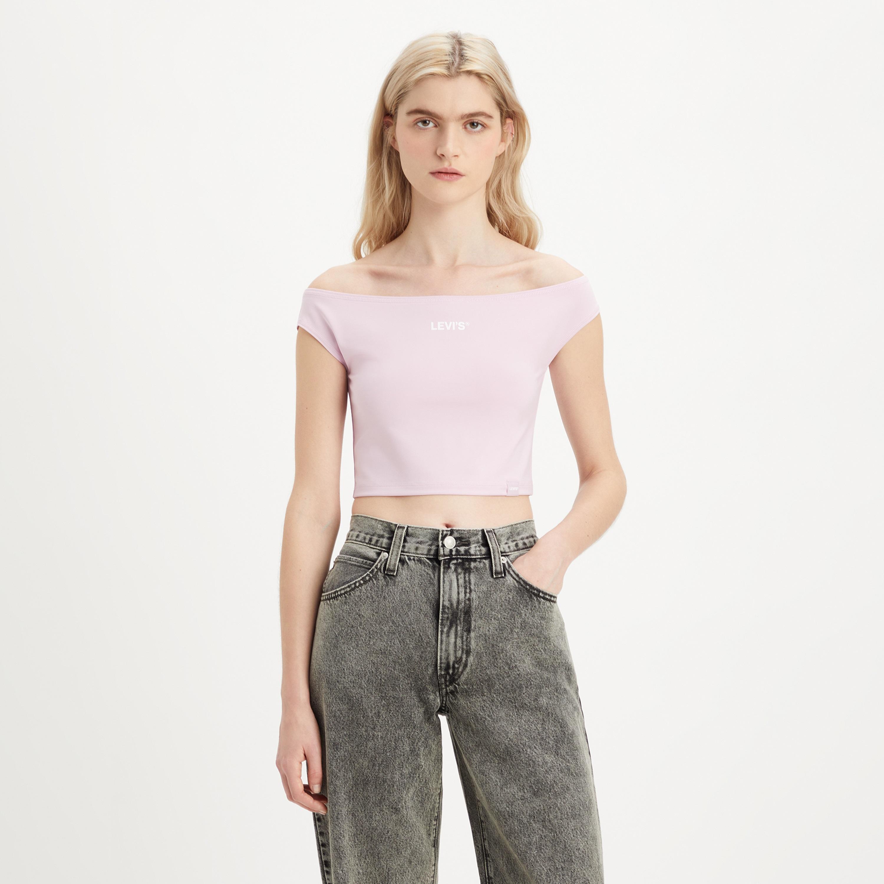 Levi's Plain Bardot Neck Sleeveless Top-women-clothing-tshirts-image-1