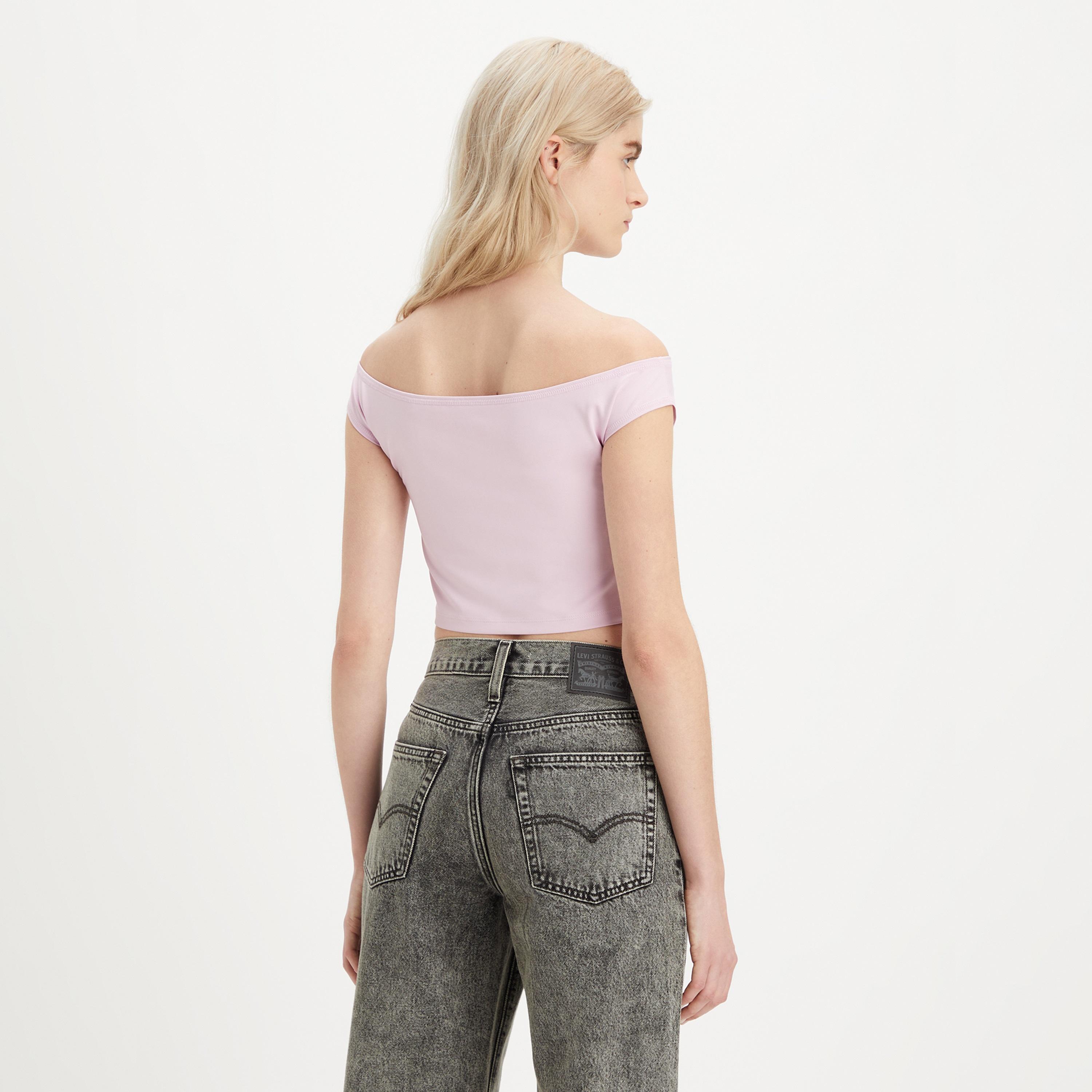 Levi's Plain Bardot Neck Sleeveless Top-women-clothing-tshirts-image-4