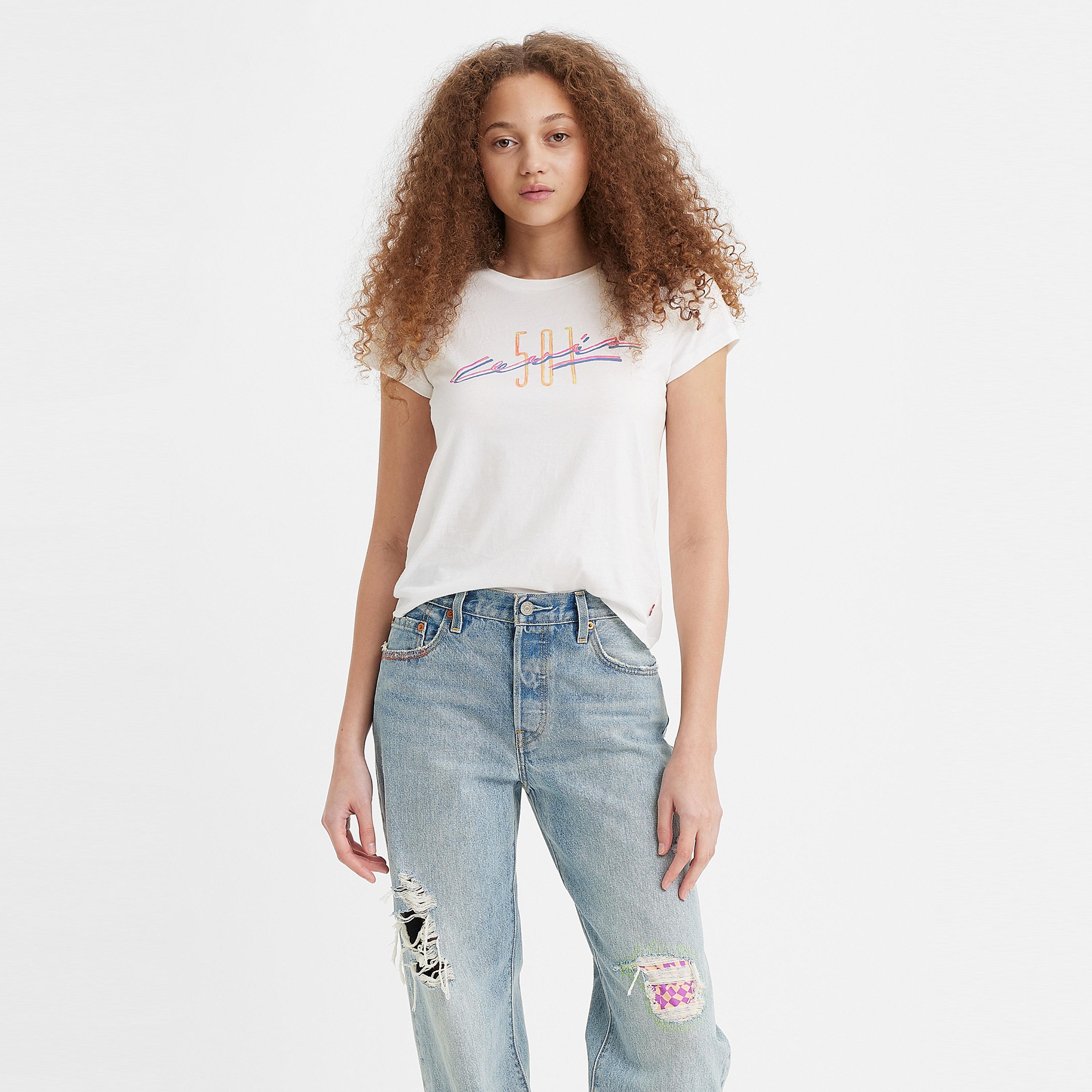 Levi's Printed Crew Neck Short Sleeves T-Shirt-women-clothing-tshirts-image-1