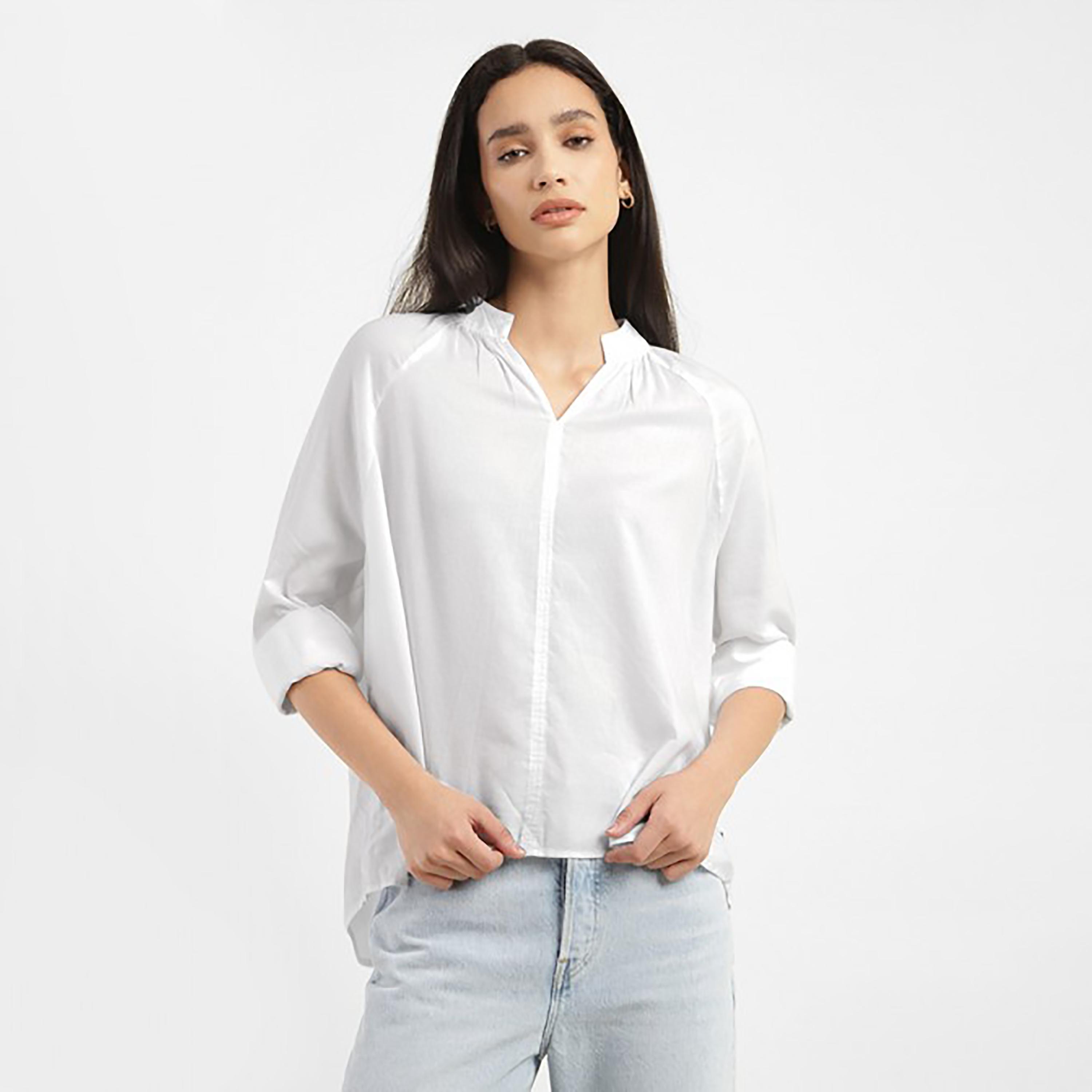 Levi's Plain Mandarin Neck Long Sleeves Blouse-women-clothing-shirtsandblouses-blouses-image-1