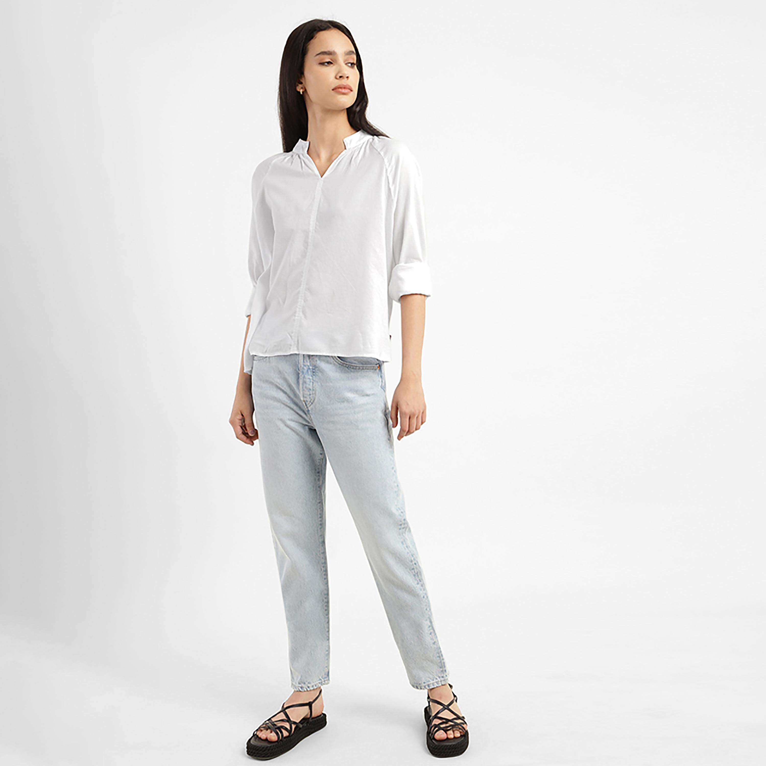 Levi's Plain Mandarin Neck Long Sleeves Blouse-women-clothing-shirtsandblouses-blouses-image-2