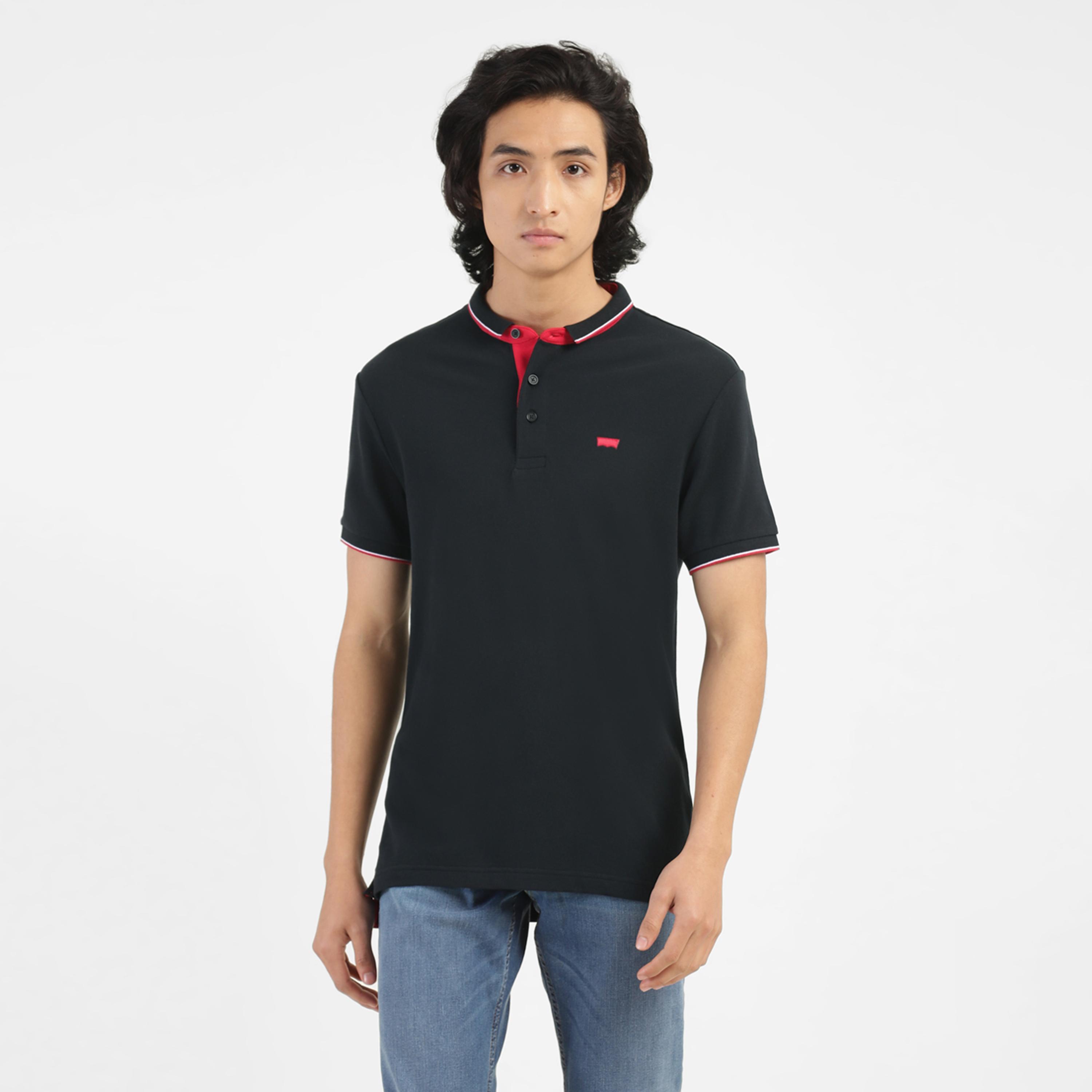 بولو تي شيرت من ليفايز بأكمام قصيرة بشعار ذو ياقة مع إغلاق بأزرار-men-clothing-tshirtsandpolos-polos-image-1