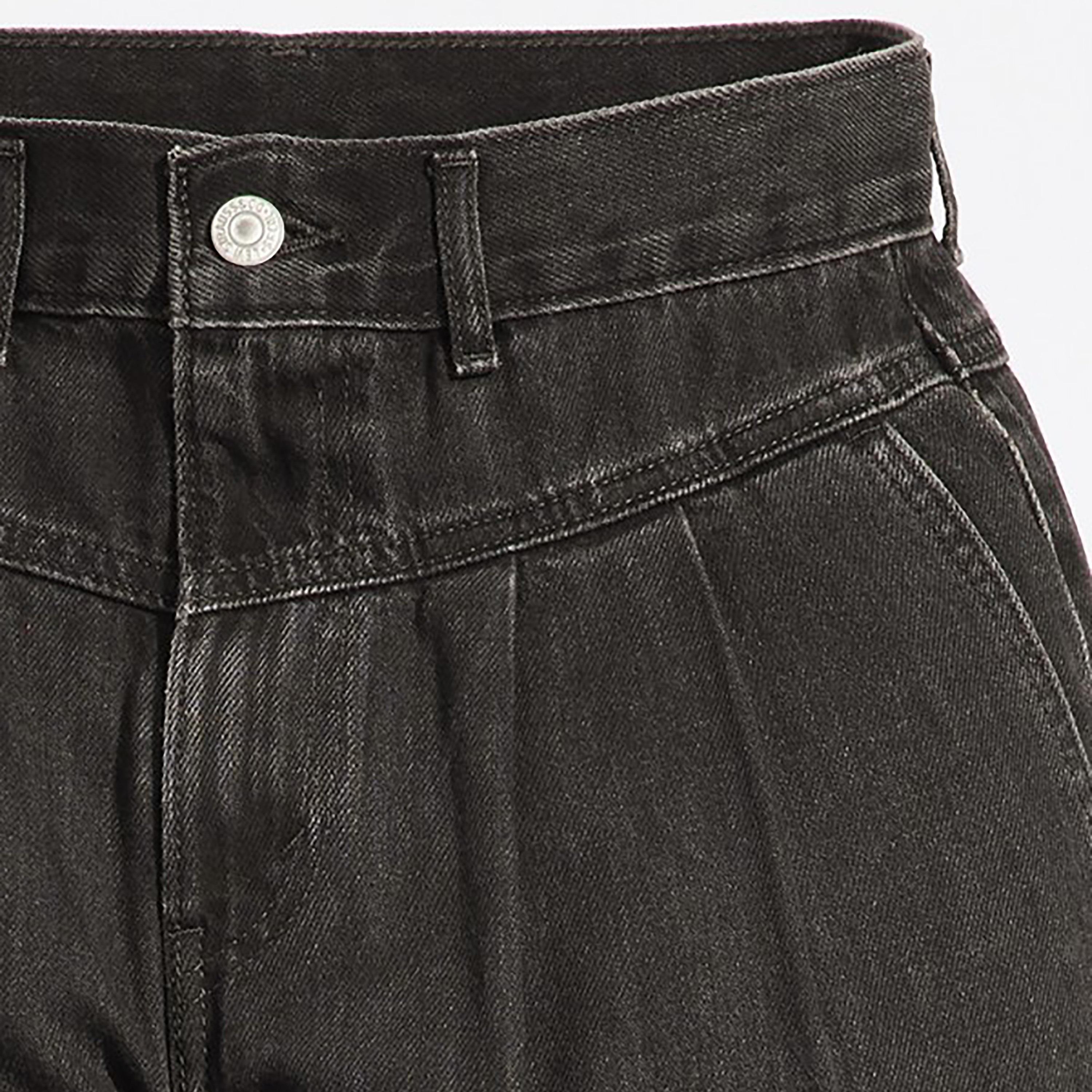 جينز باجي من ليفايز بلون اسود ذو باجي فيت ميد رايز بطيات-women-clothing-bottoms-jeans-image-3