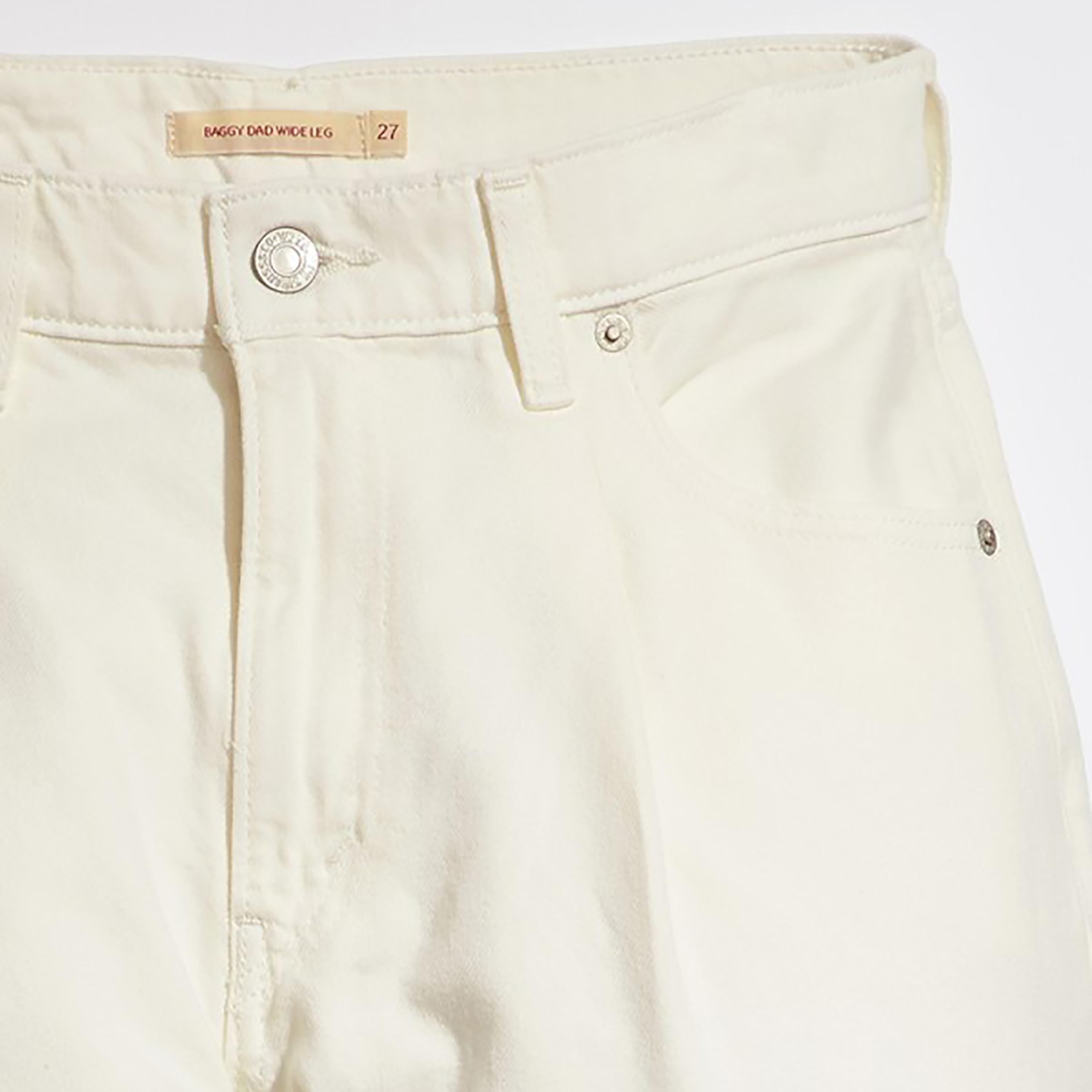 Levi's White Wide Fit Mid-Rise Pleated Baggy Jeans-women-clothing-bottoms-jeans-image-3