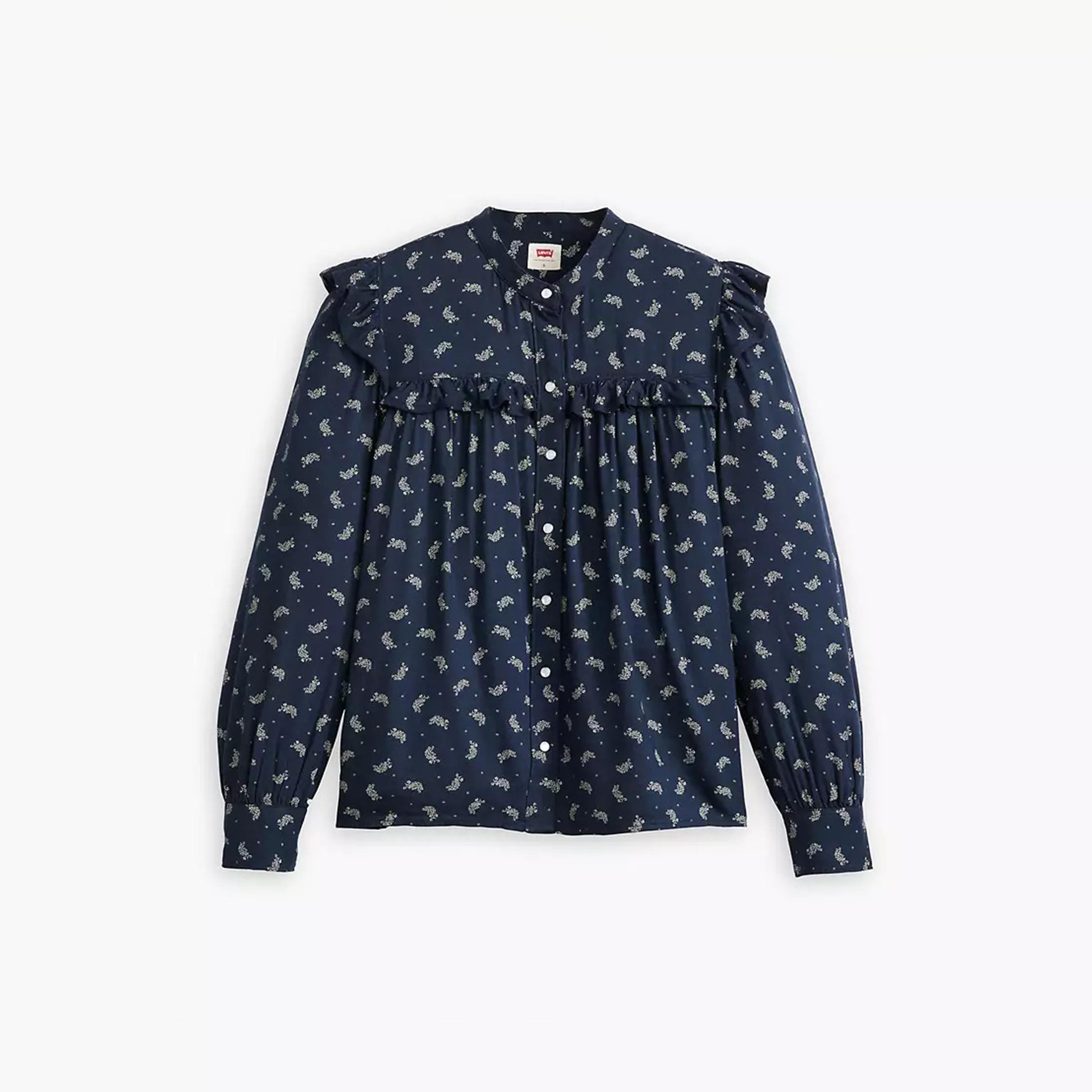 ليفايز- بلوزة للنساء بأكمام طويلة وياقة مزينة بنقشة البايزل-women-clothing-shirtsandblouses-blouses-image-5