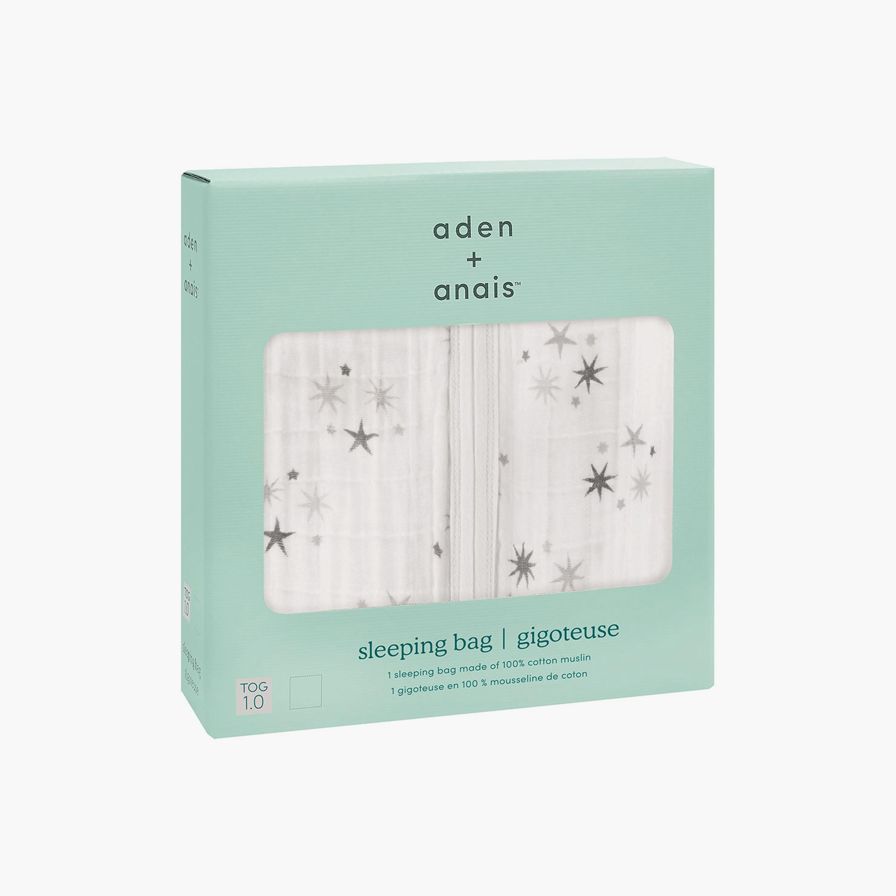 Aden + Anais 100% Cotton Muslin Lightweight Sleeping Bag - Twinkle Star Cluster-baby-nursery-blanketsandswaddles-swaddlesandsleepingbags-image-2