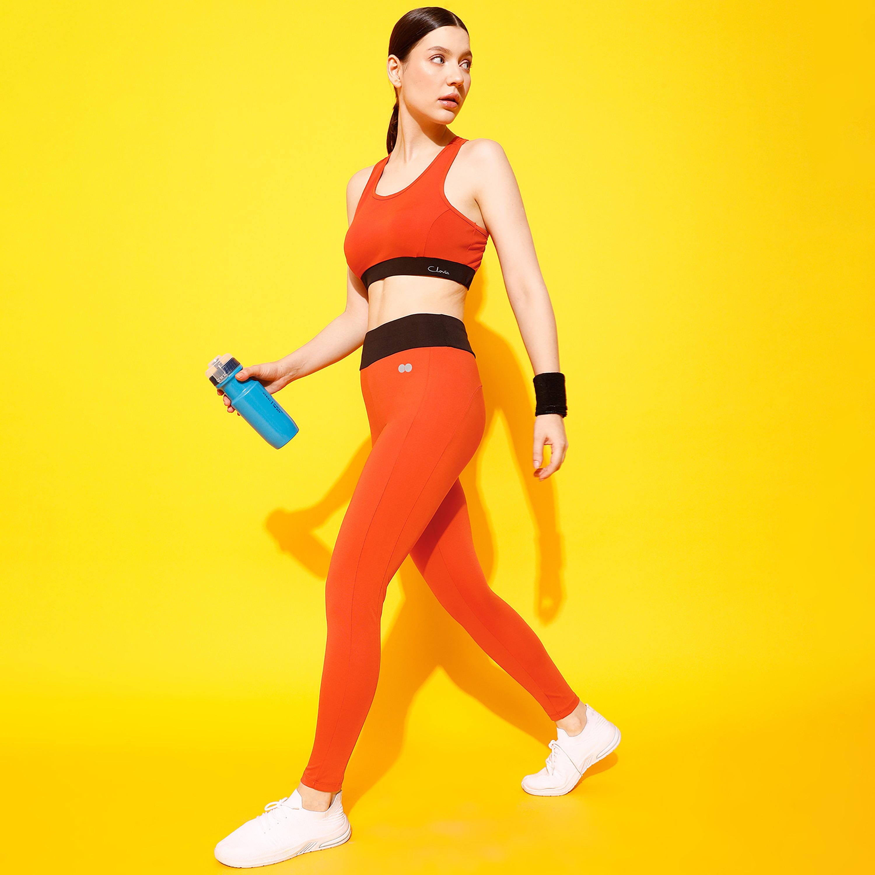 لباس ضيق سادة عالية الخصر من كلوفيا-women-clothing-sportswearandactivewear-bottoms-image-1