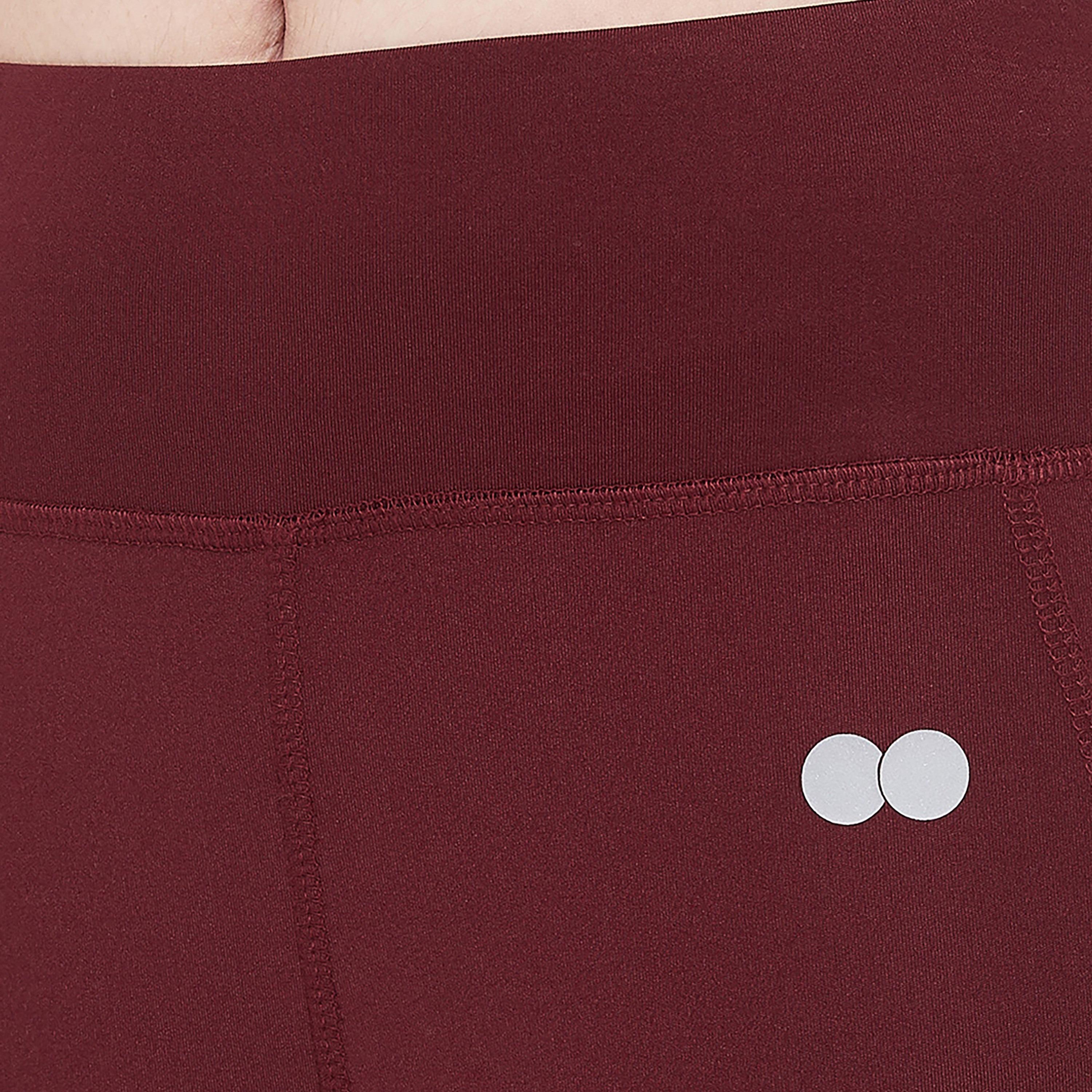 Clovia High Rise Women's Active Tights in Maroon-women-clothing-bottoms-leggings-image-6