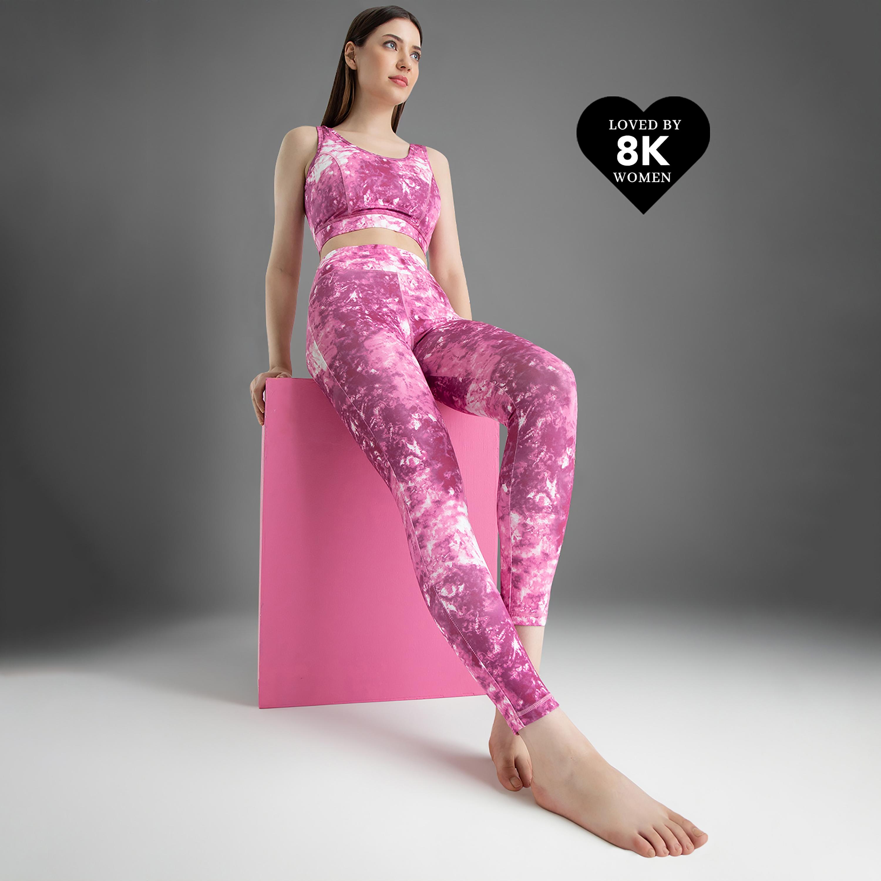لباس ضيق بخصر عالٍ وطبعة مع تائي ودائي من كلوفيا-women-clothing-sportswearandactivewear-bottoms-image-1