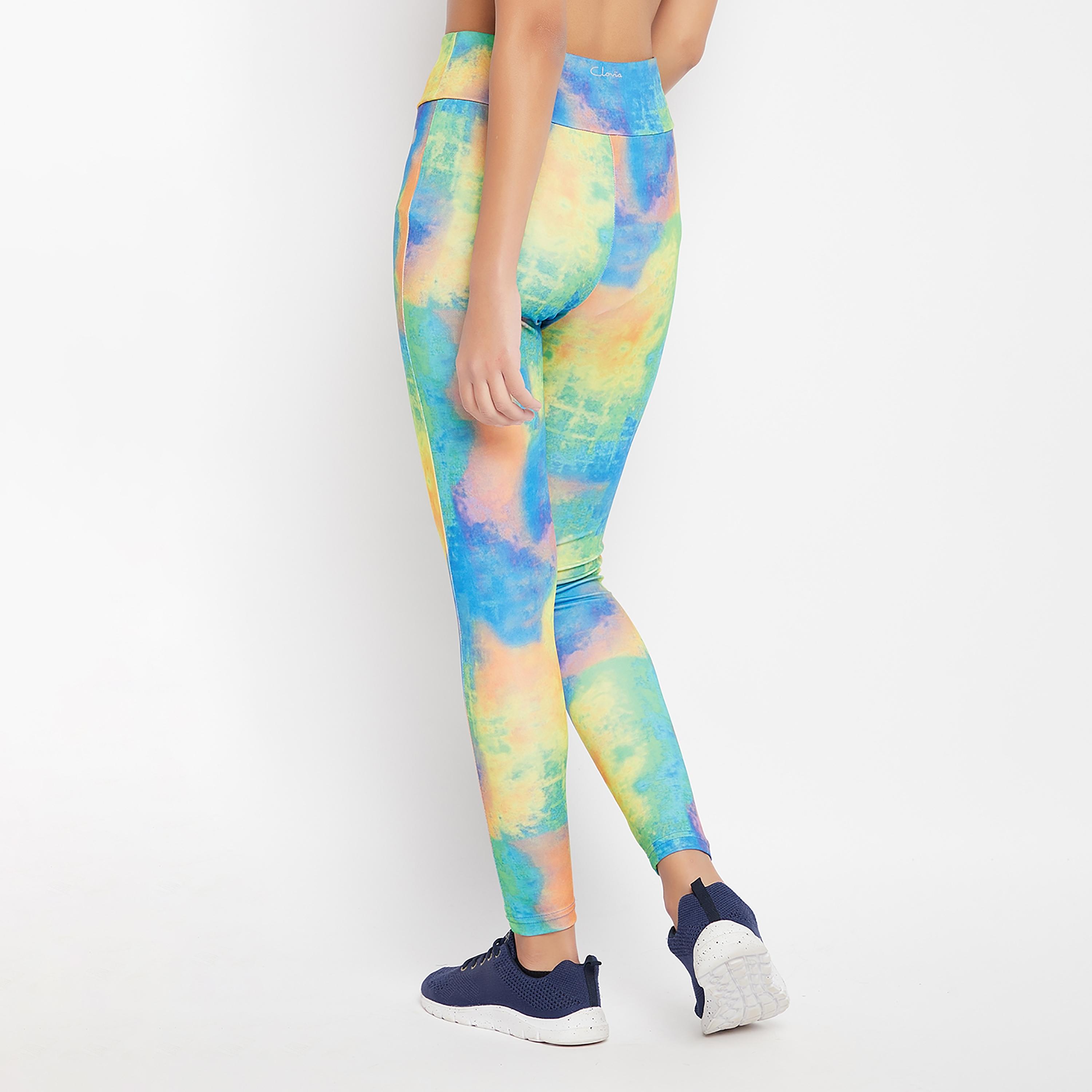 لباس ضيق بخصر عالٍ وطبعة مع تائي ودائي من كلوفيا-women-clothing-sportswearandactivewear-bottoms-image-5