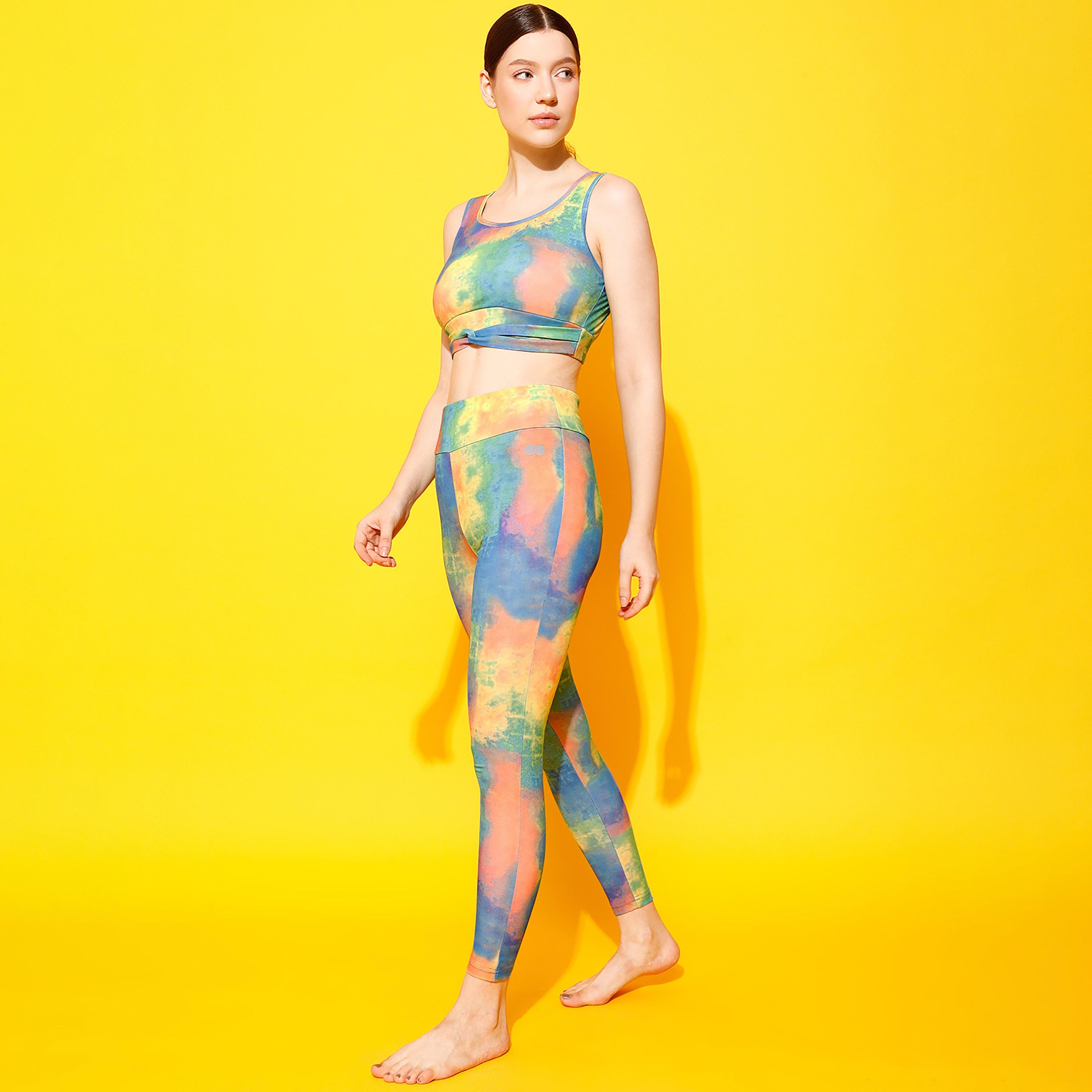 لباس ضيق بخصر عالٍ وطبعة مع تائي ودائي من كلوفيا-women-clothing-sportswearandactivewear-bottoms-image-1