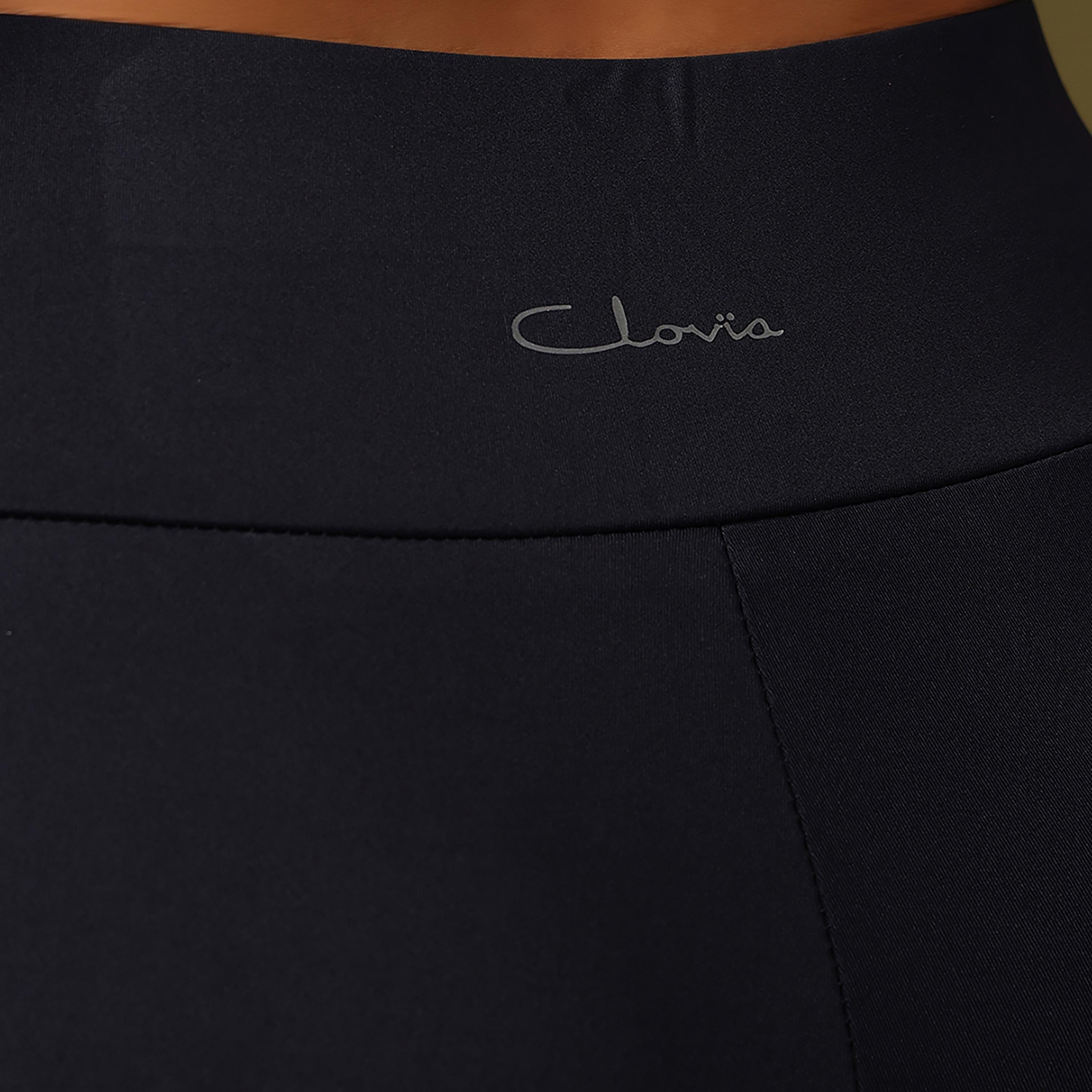Clovia High Rise Women's Active Tights in Navy with Pink Side Panels-women-clothing-bottoms-leggings-image-7