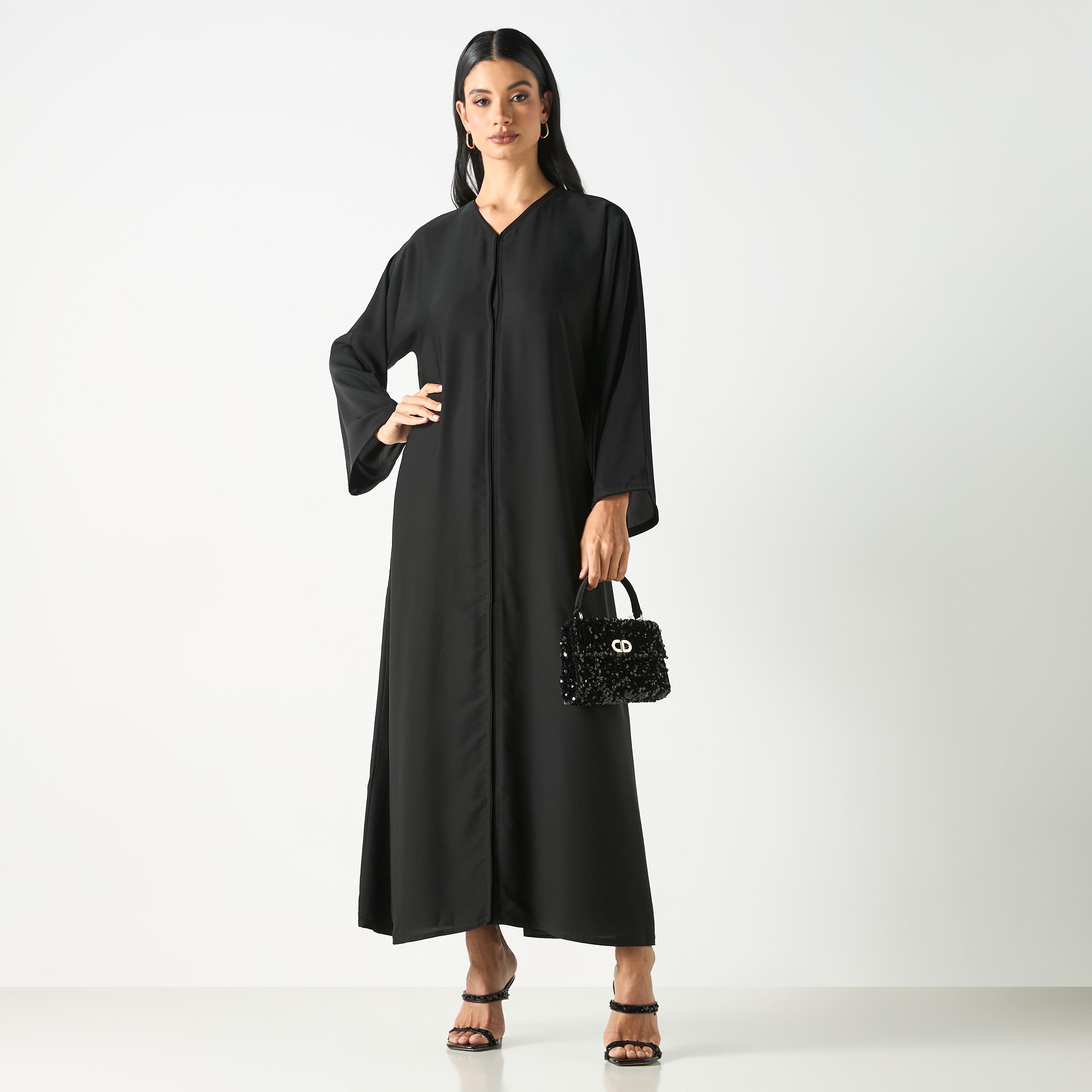 Hadiyath Al Madinah Solid Abaya-women-arabicclothing-abayas-image-1