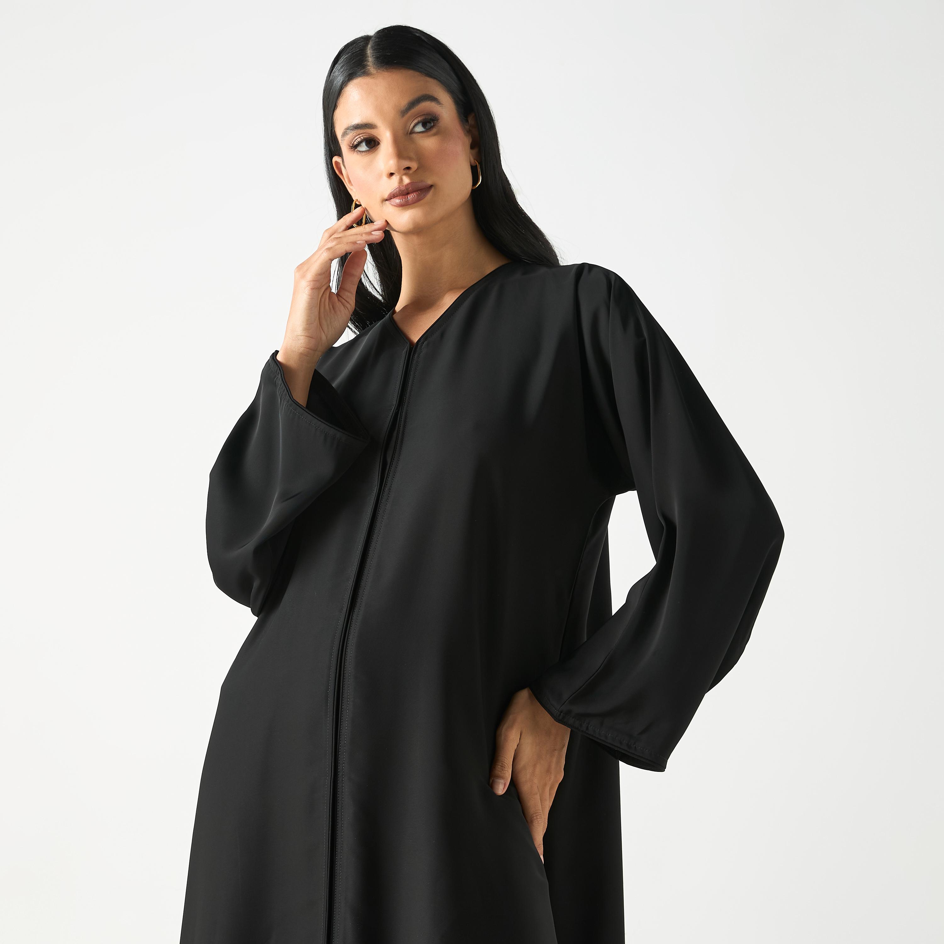 Hadiyath Al Madinah Solid Abaya-women-arabicclothing-abayas-image-2