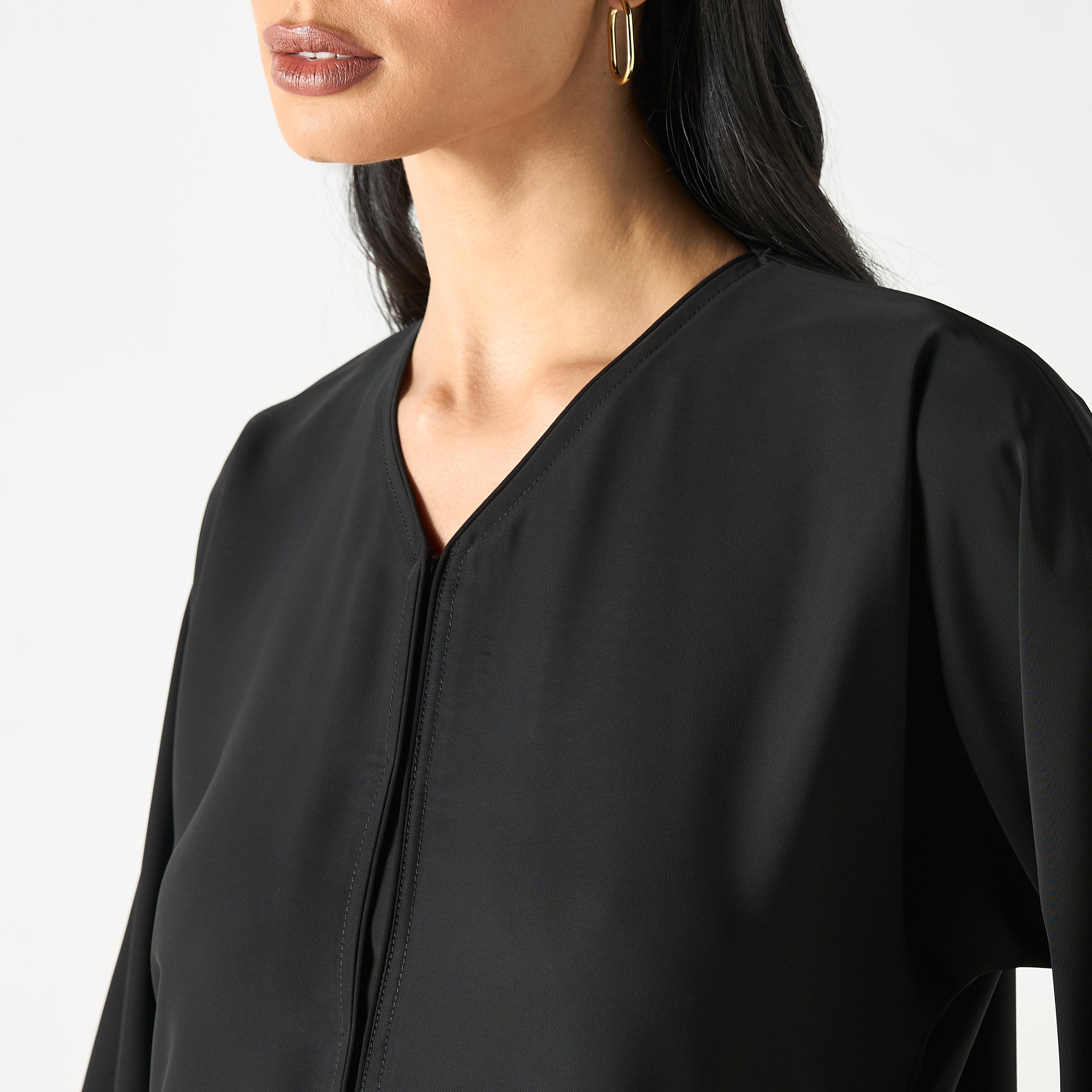 Hadiyath Al Madinah Solid Abaya-women-arabicclothing-abayas-image-3