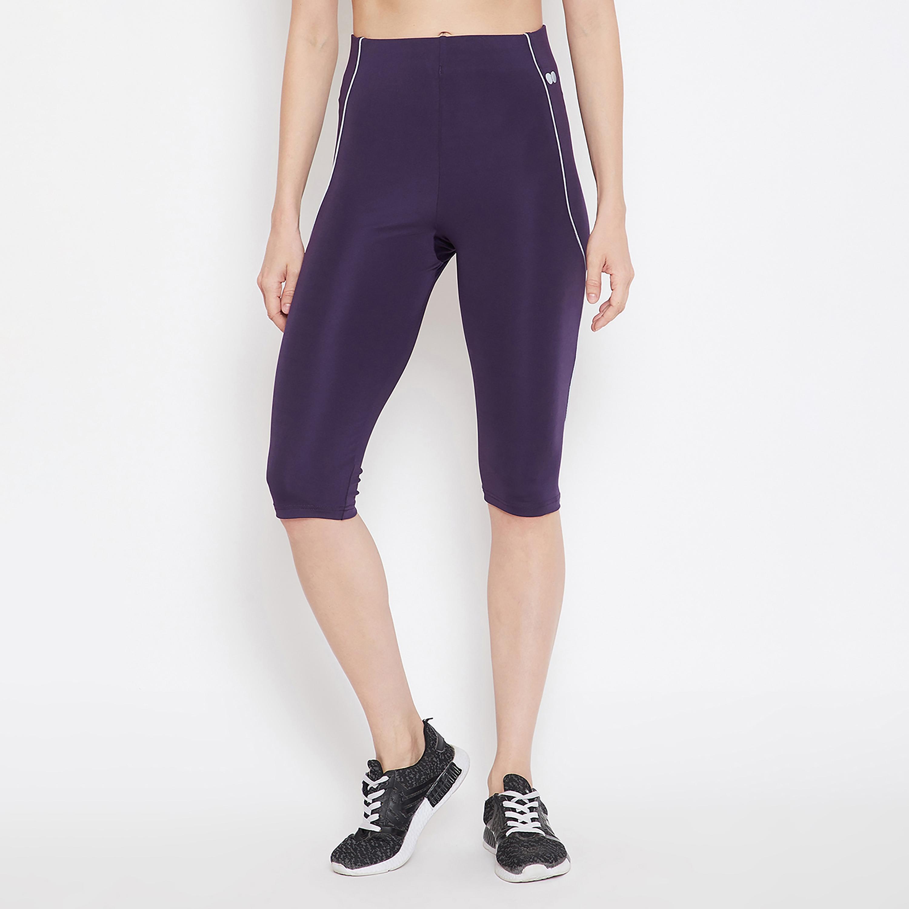 Clovia Solid Mid Waist Capri-women-clothing-sportswearandactivewear-bottoms-image-2