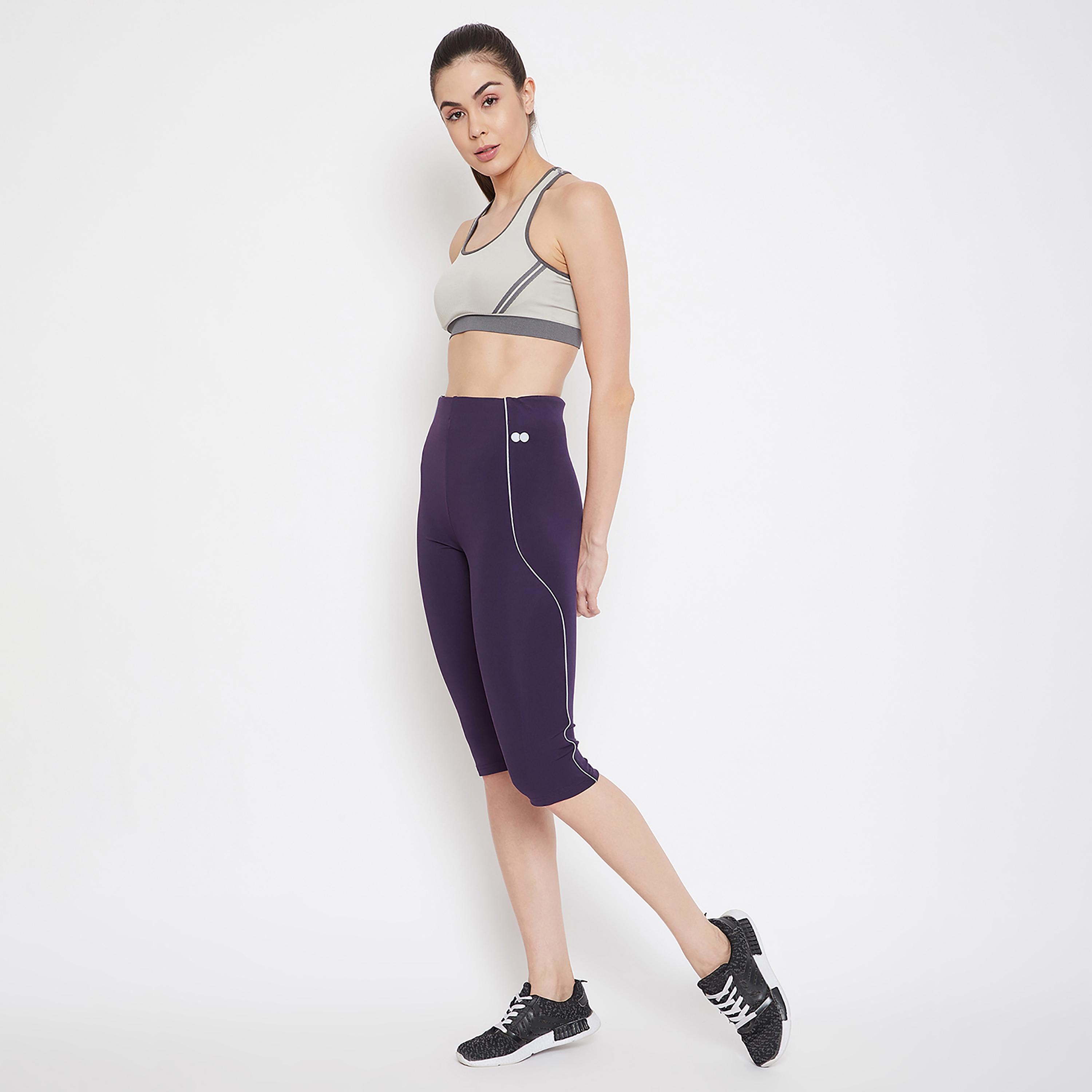 Clovia Solid Mid Waist Capri-women-clothing-sportswearandactivewear-bottoms-image-3