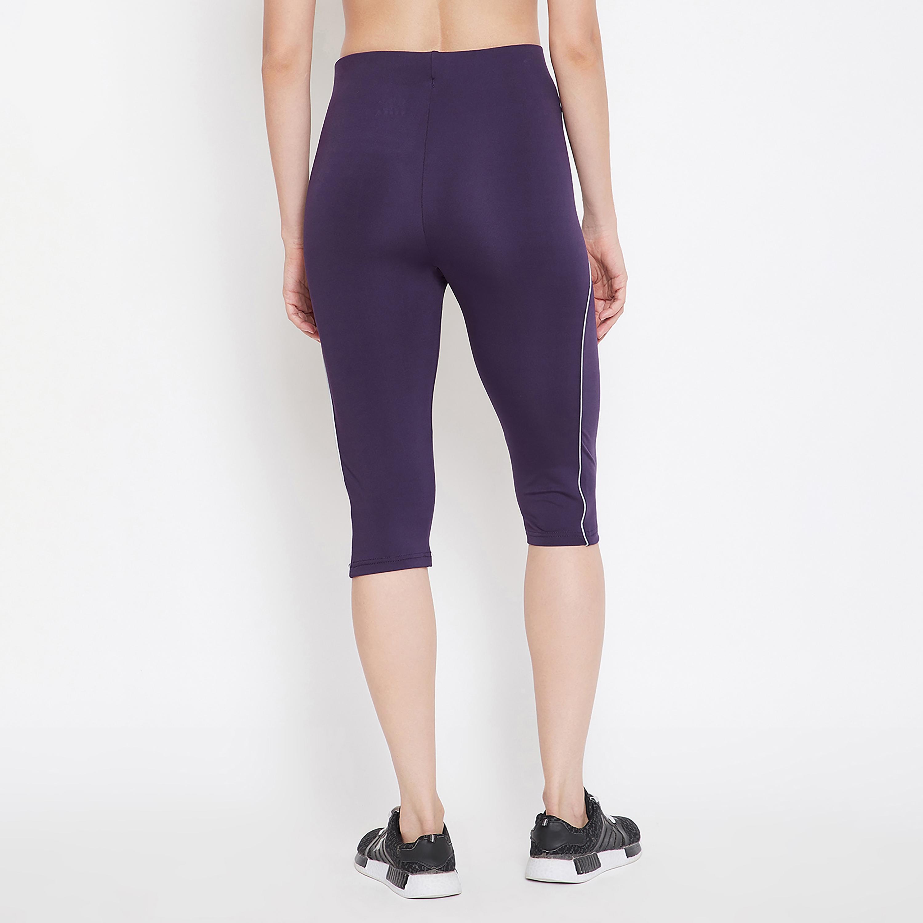 Clovia Solid Mid Waist Capri-women-clothing-sportswearandactivewear-bottoms-image-5