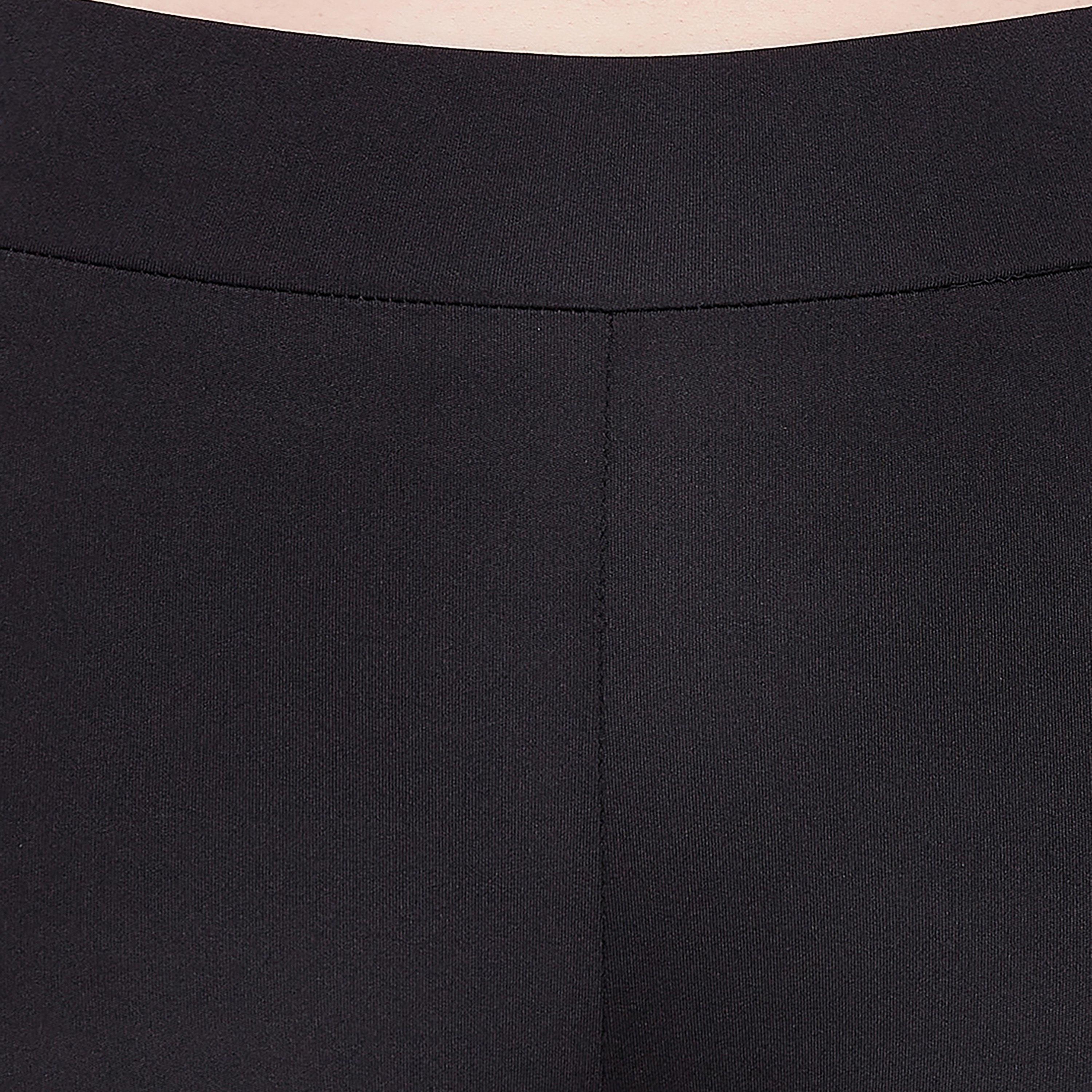 سروال رياضي ضيق بقصة مريحة وشعار عاكس - أسود من كلوفيا-women-clothing-bottoms-leggings-image-6