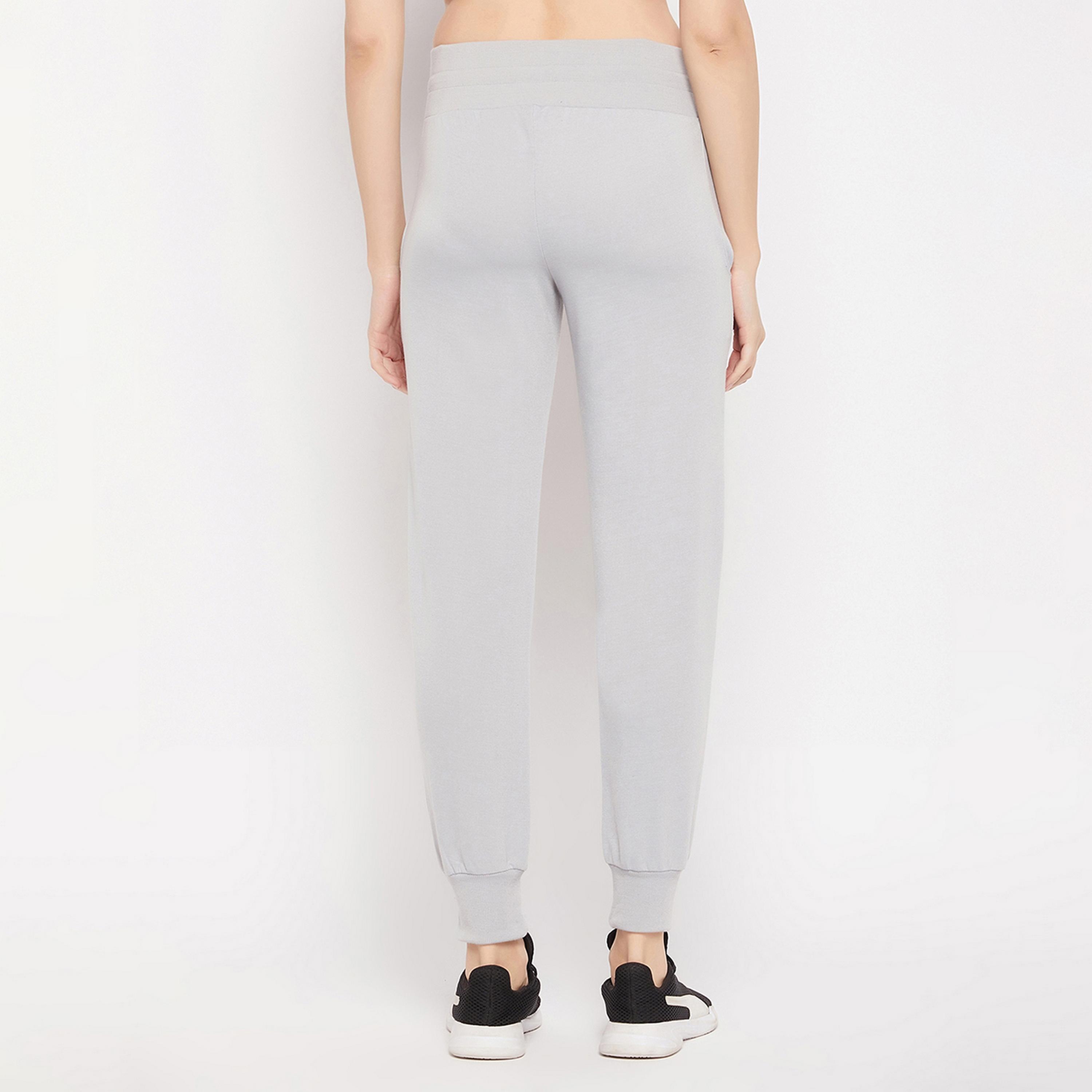 Clovia Comfort Fit Women's Active Joggers in Dark Grey with Side Pockets-women-clothing-sportswearandactivewear-bottoms-image-5