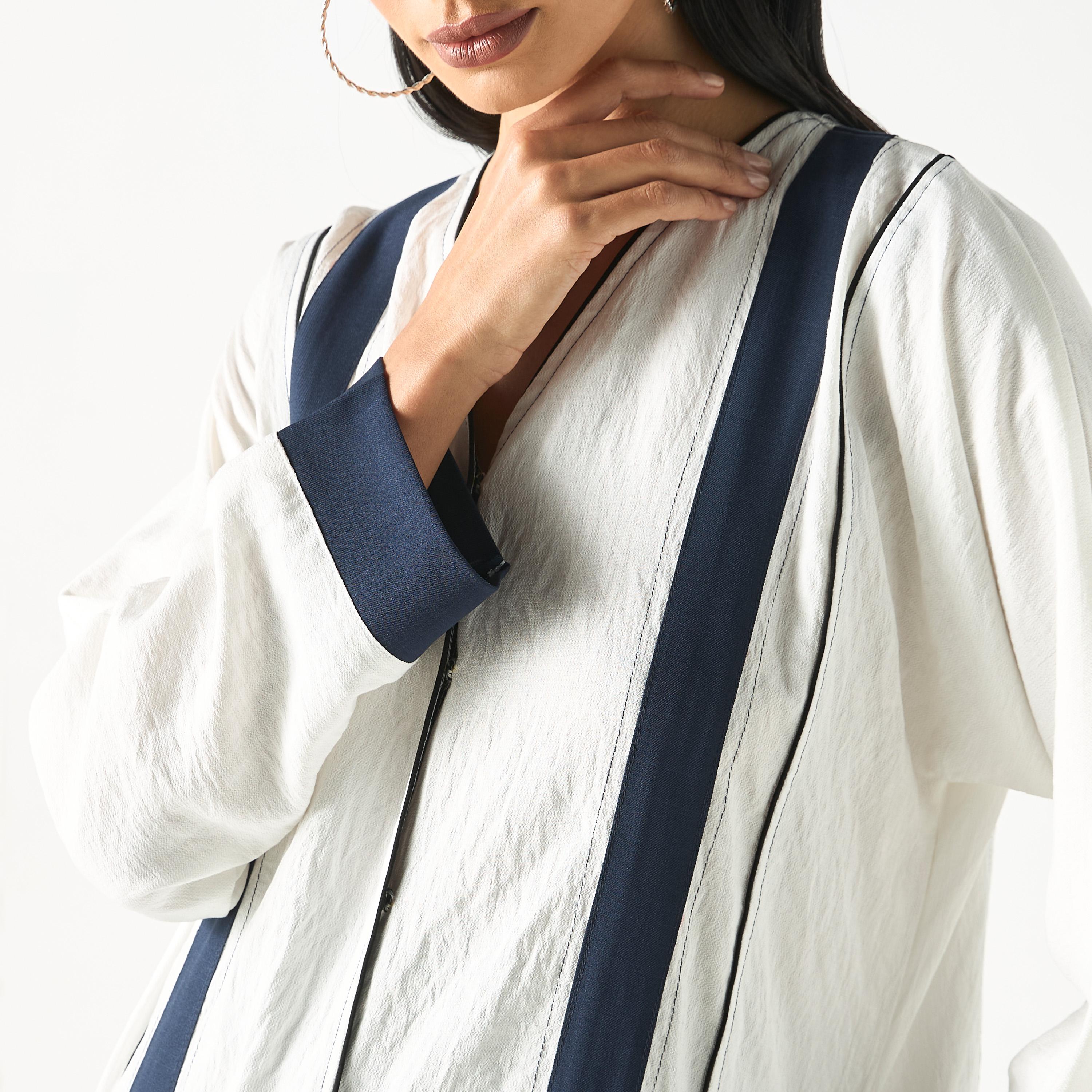 Hadiyath Al Madinah Two-Tone Abaya with Hijab-women-arabicclothing-abayas-image-3
