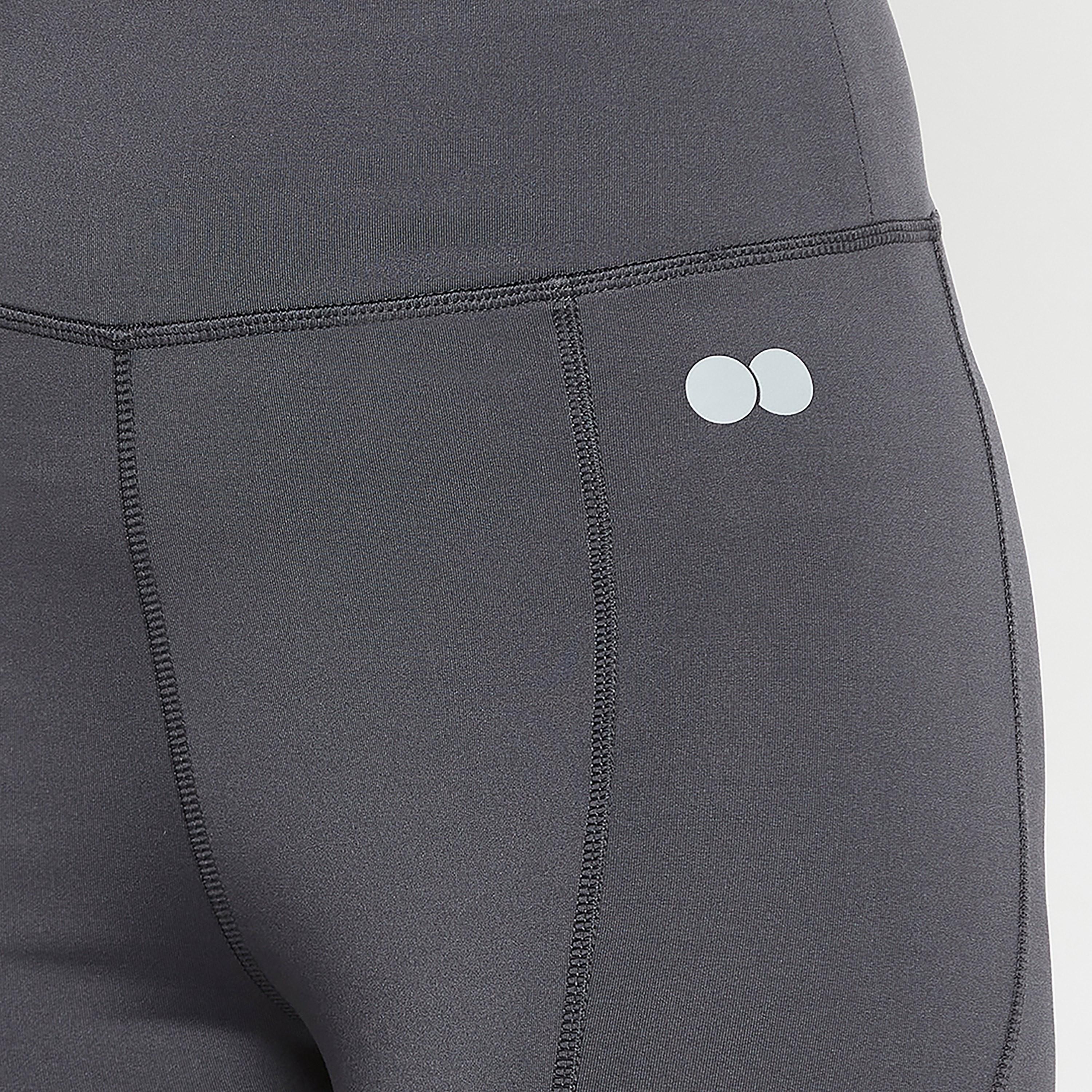سروال رياضي ضيق بقصة مريحة وخصر مرتفع - رمادي داكن من كلوفيا-women-clothing-bottoms-leggings-image-6