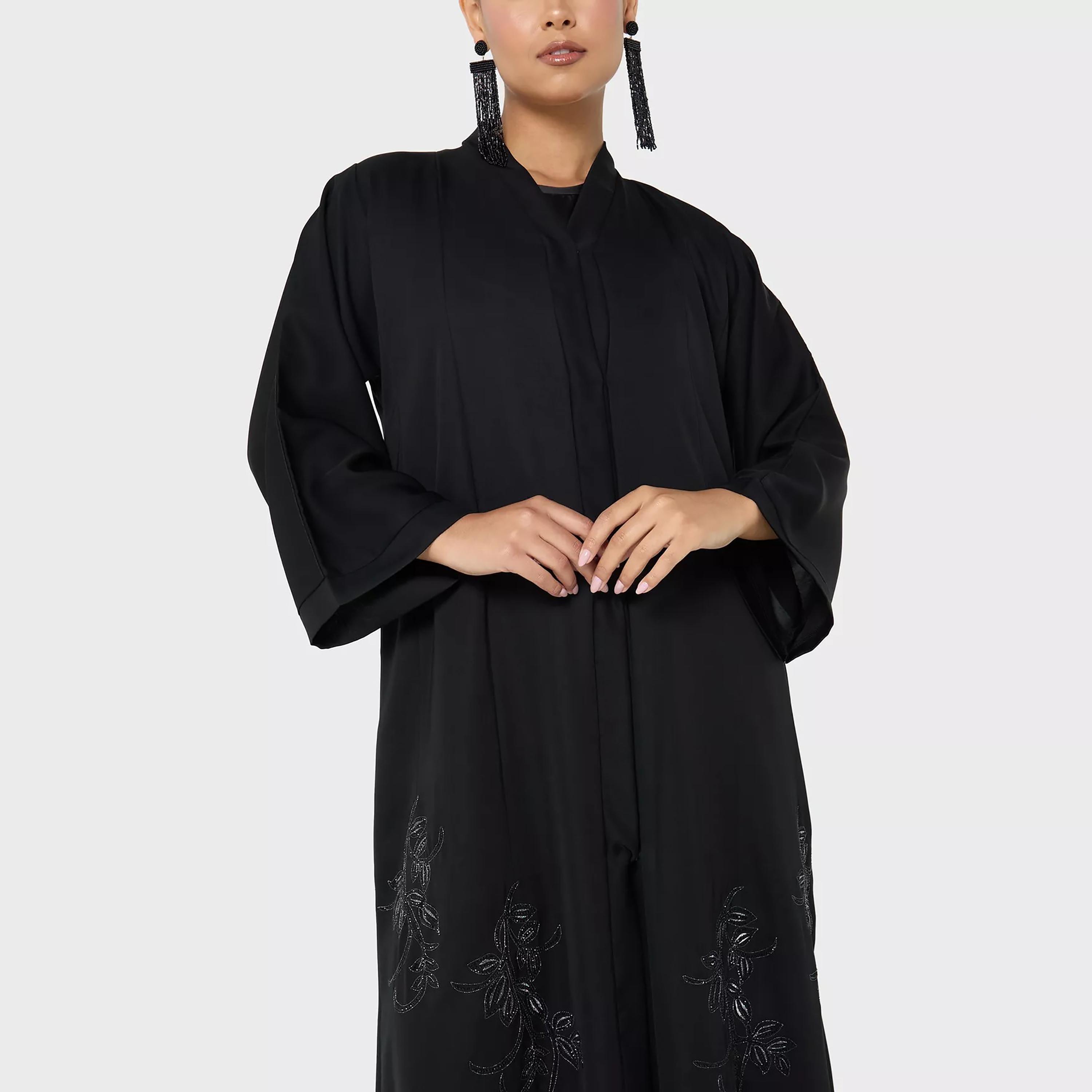 Nukhbaa Embellished Detailed Abaya with Hijab-women-arabicclothing-abayas-image-2