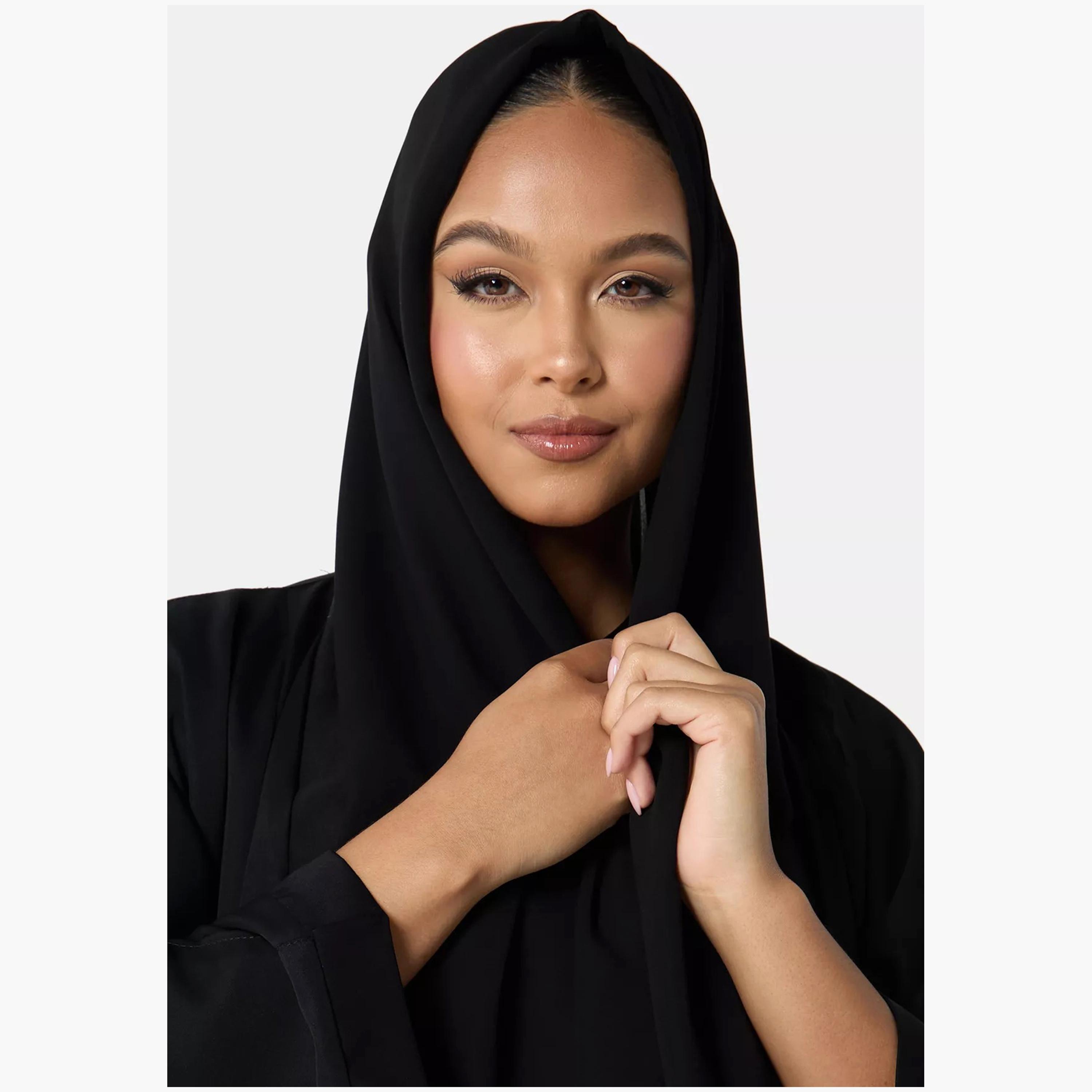 Nukhbaa Embellished Detailed Abaya with Hijab-women-arabicclothing-abayas-image-3