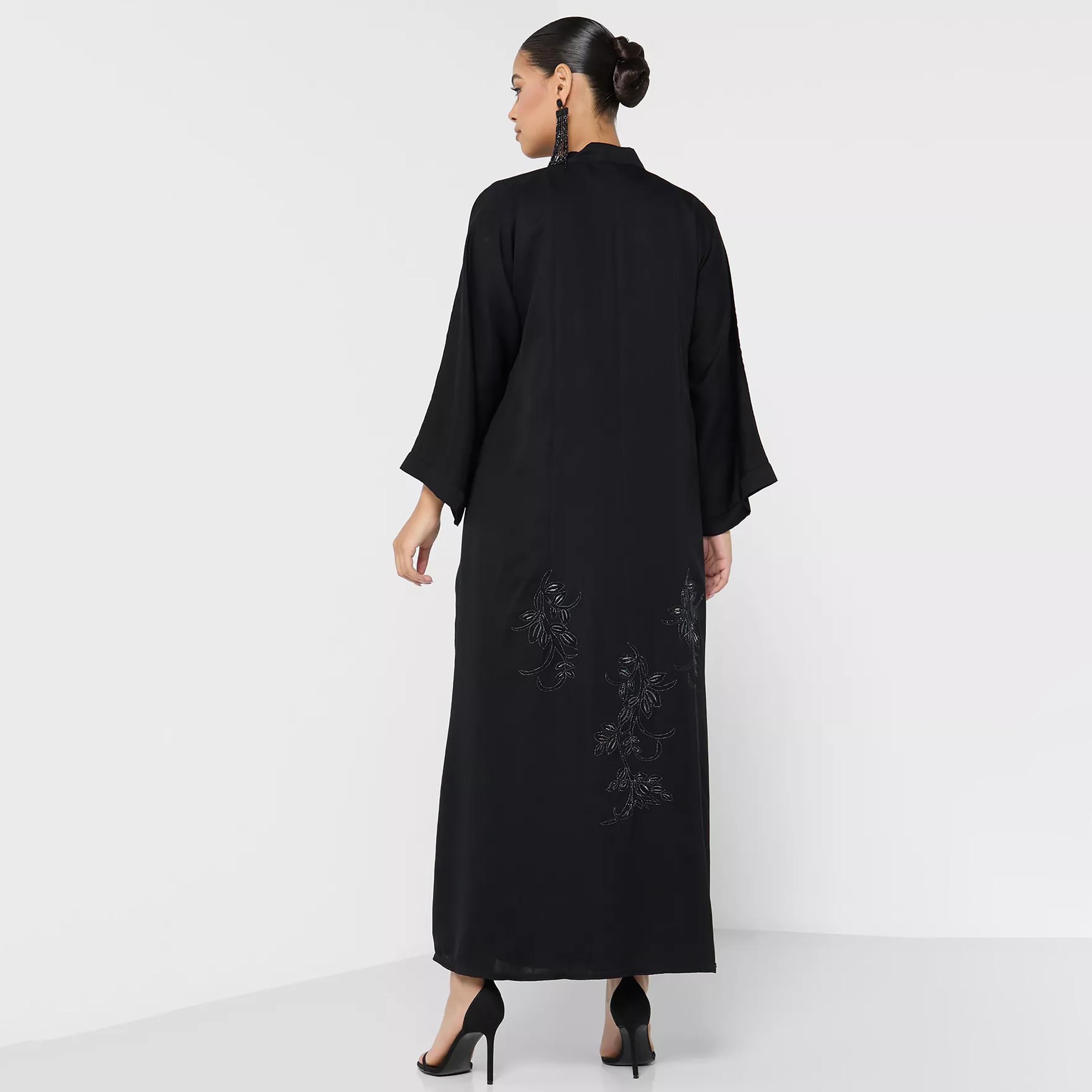 Nukhbaa Embellished Detailed Abaya with Hijab-women-arabicclothing-abayas-image-4