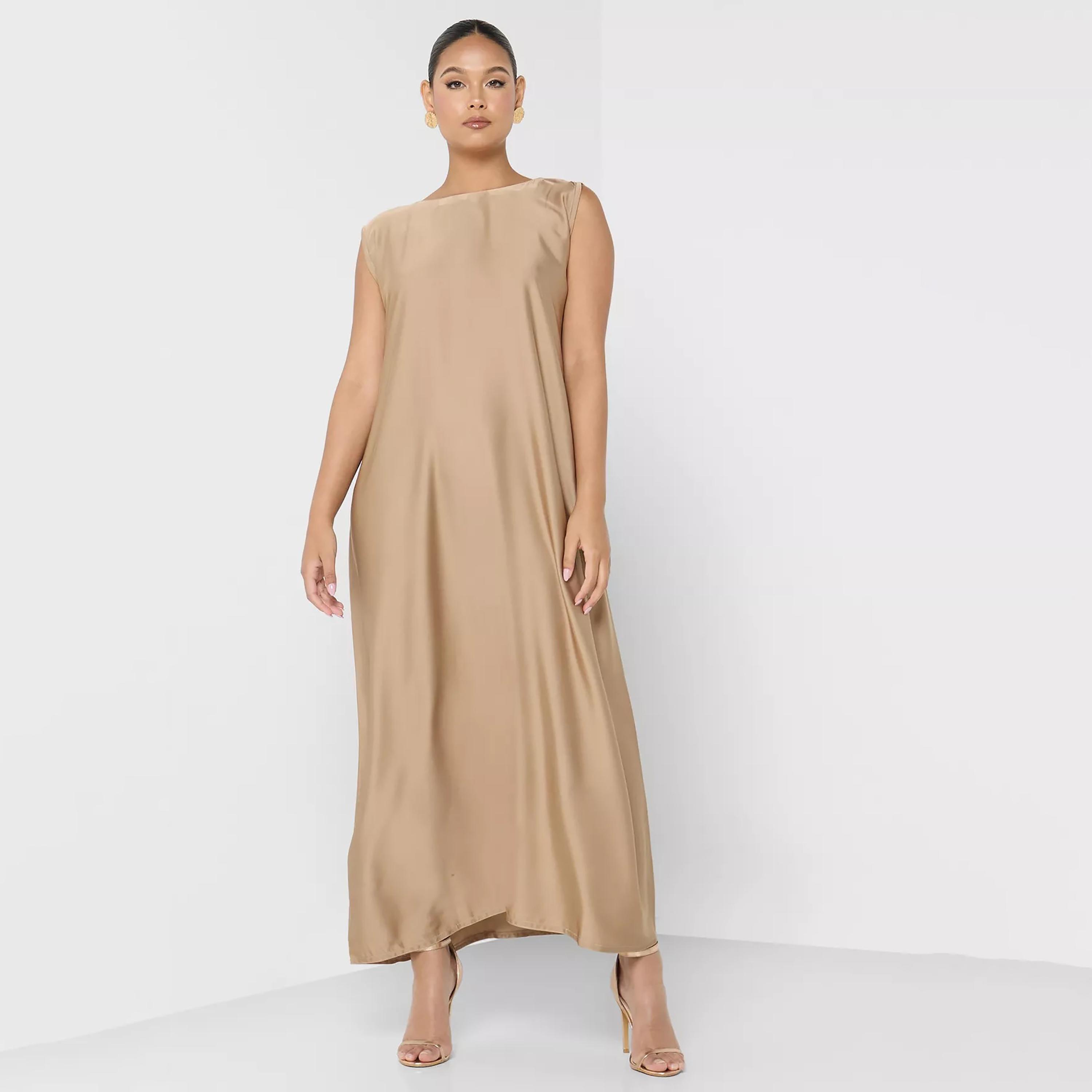 Nukhbaa Sequins Detailed Tie Belt Abaya with Inner Dress and Hijab-women-arabicclothing-abayas-image-3