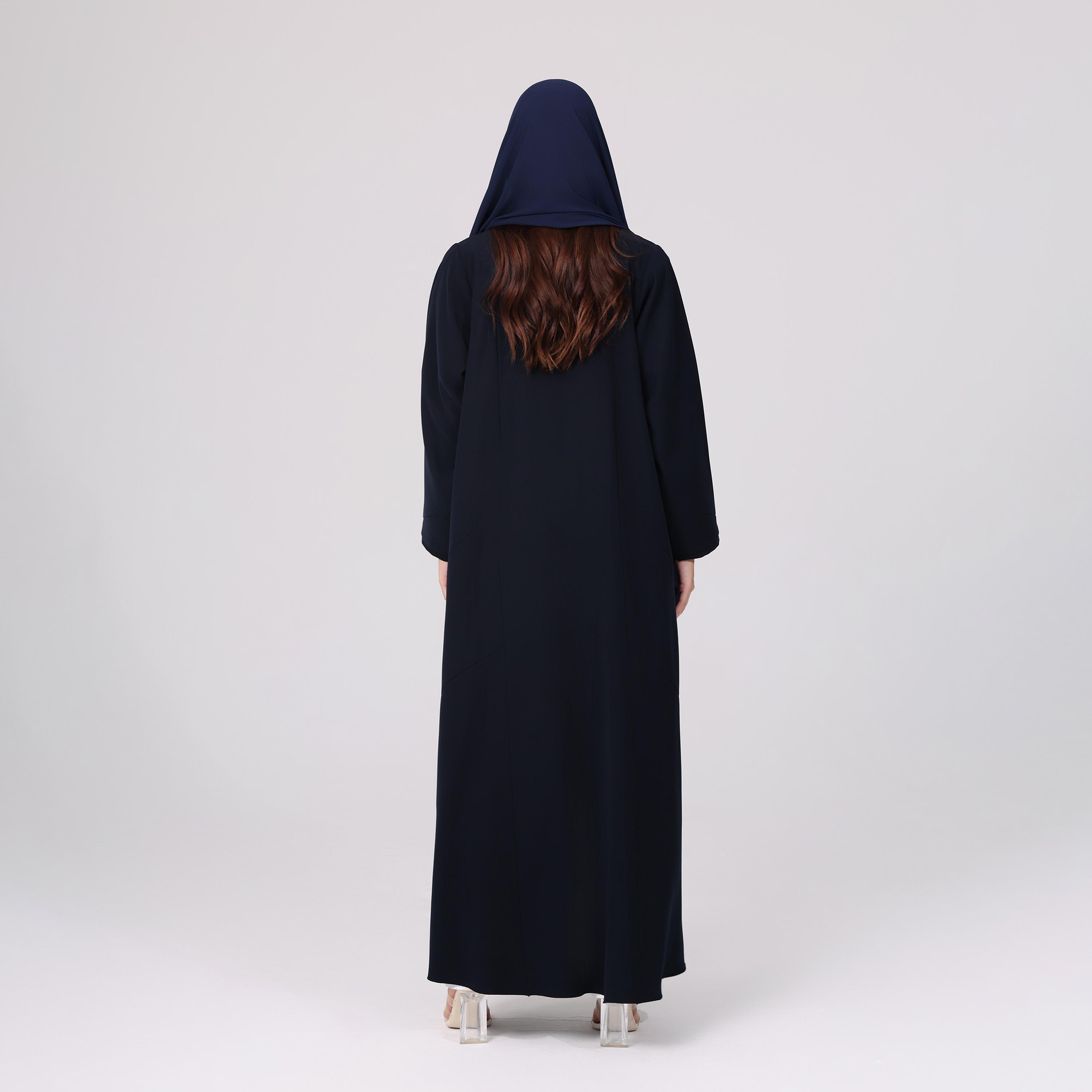 عباءة نسائية باللون الأزرق مع حجاب من إككسا.-women-arabicclothing-abayas-image-3