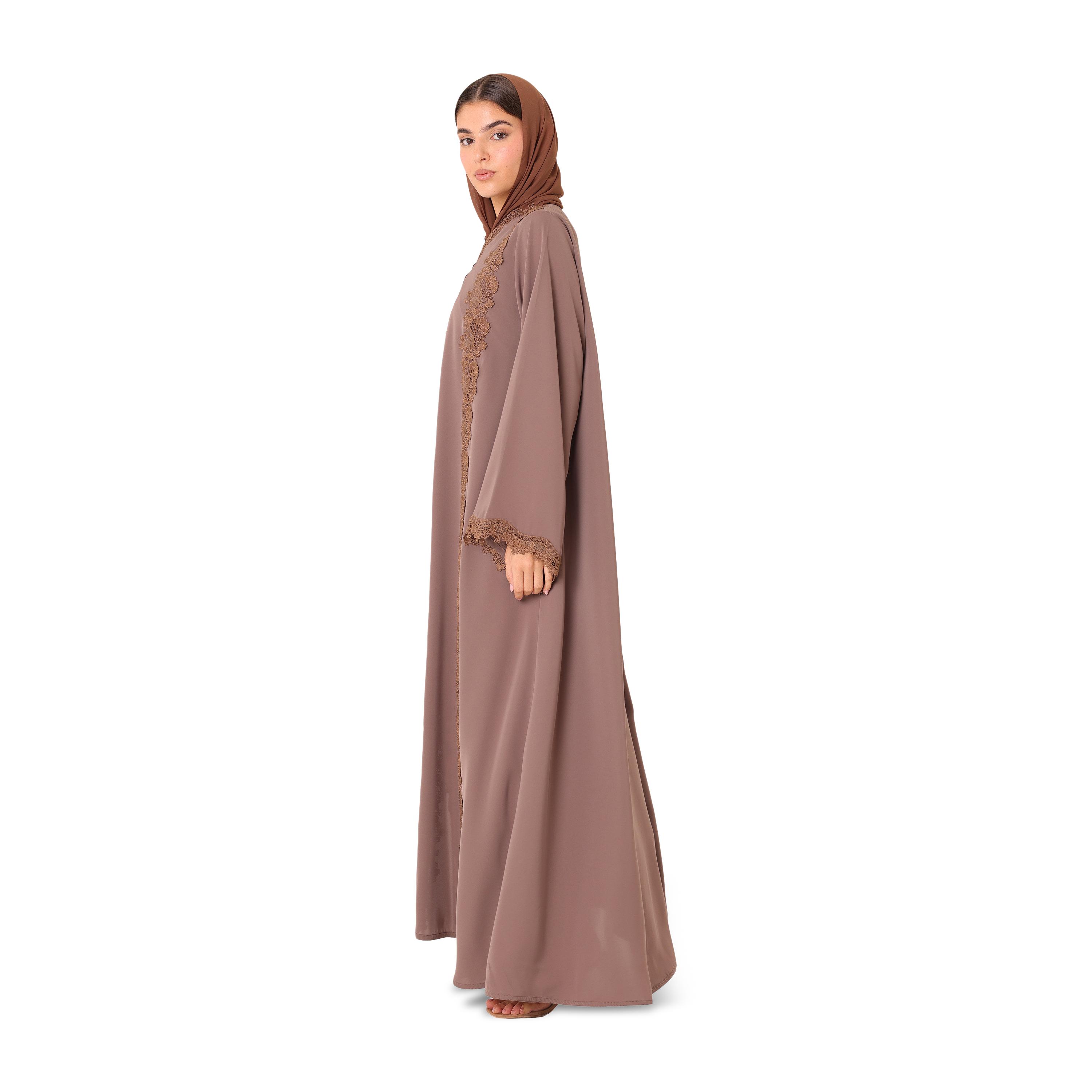 عباية نسائية نيدا مسائية مع حجاب مزينة بدانتيل مزهر وأكمام واسعة مع حجاب من إككسا-women-arabicclothing-abayas-image-5