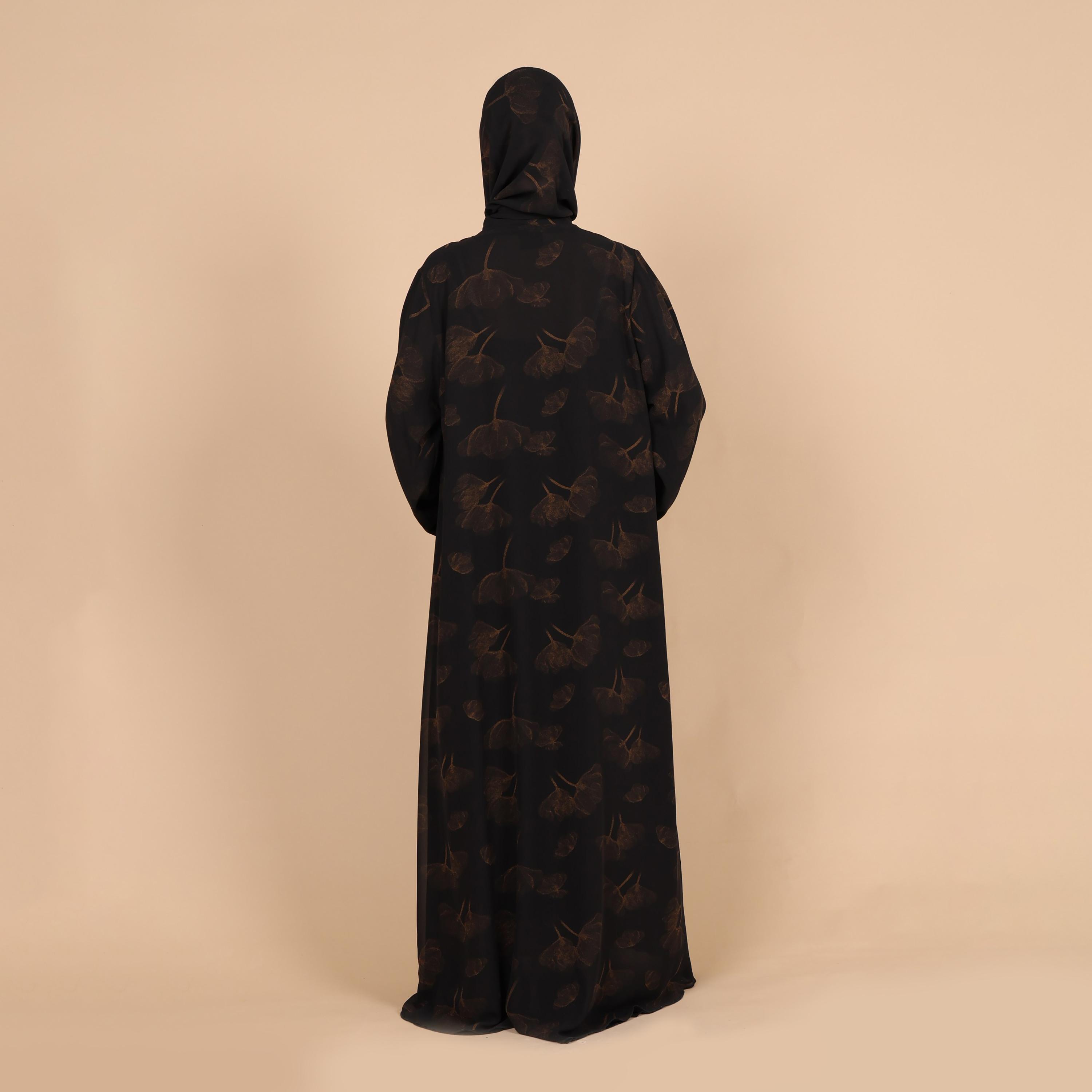 عباية للنساء بطبعة هادئة وأكمام واسعة مع حجاب من إككسا-women-arabicclothing-abayas-image-20