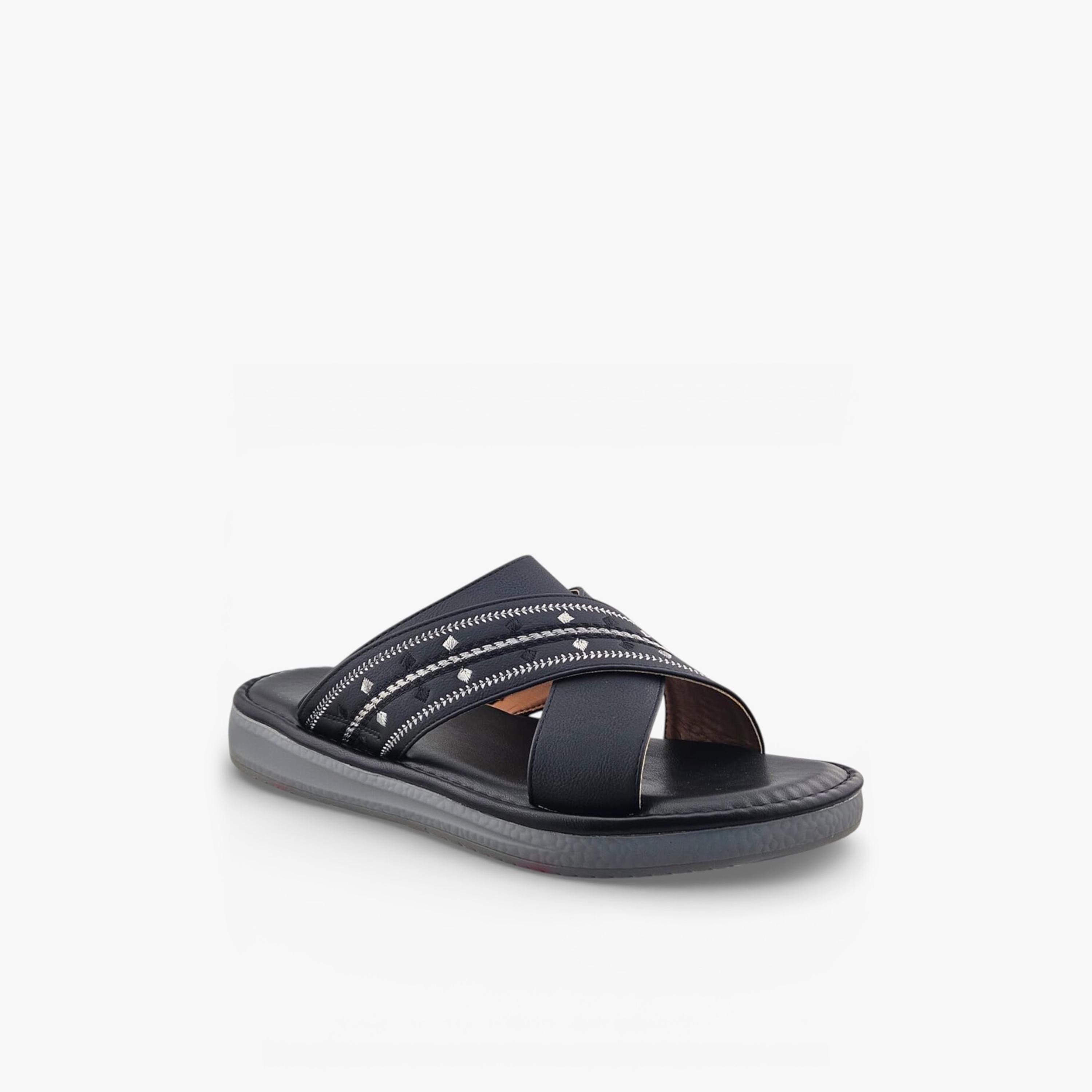 الفانوس - صندل بالازو رجالي سهل الارتداء تصميم التراث العربي | AFB26011-men-shoes-sandals-image-1