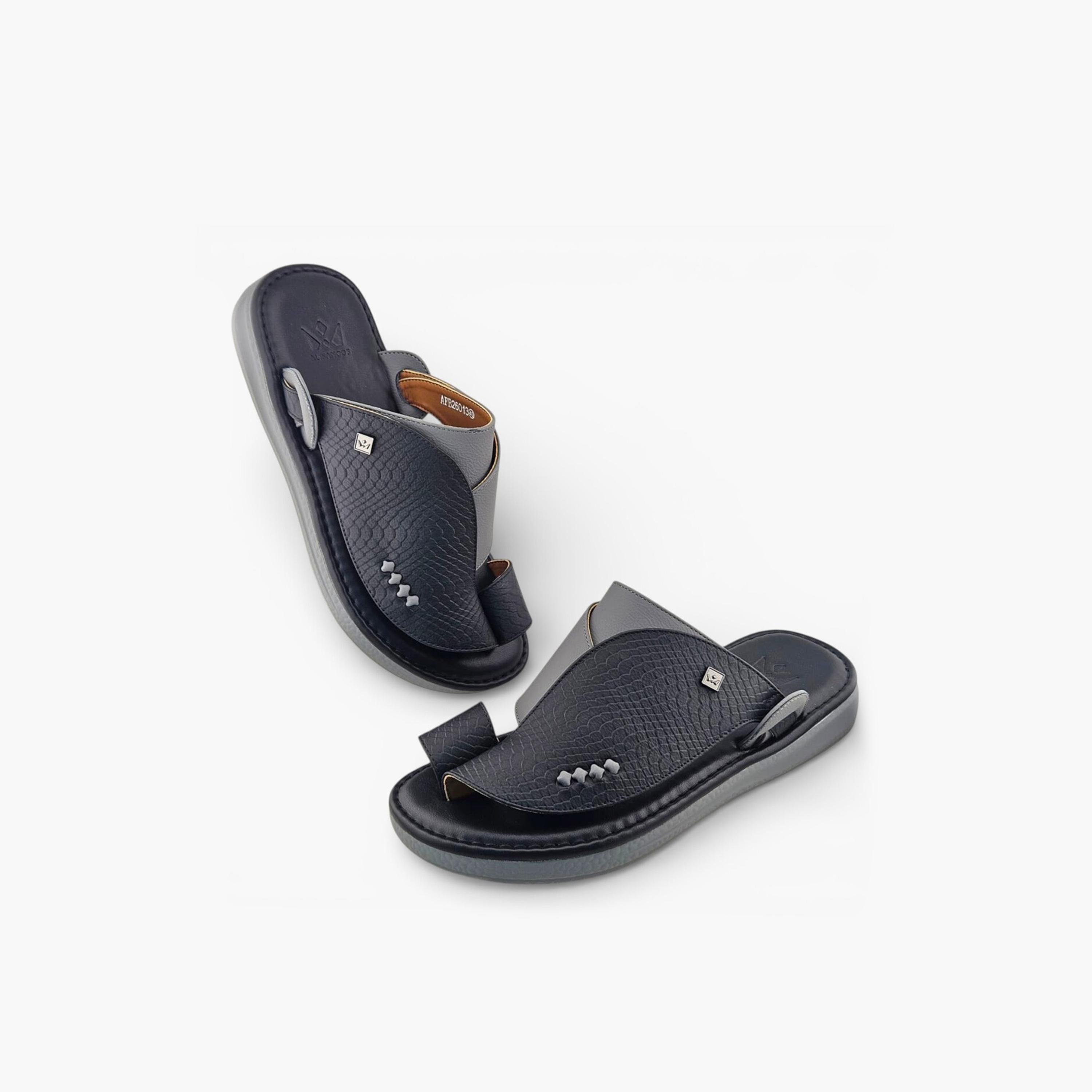 الفانوس - صندل بالازو رجالي سهل الارتداء تصميم التراث العربي | AFB26013-men-shoes-sandals-image-4