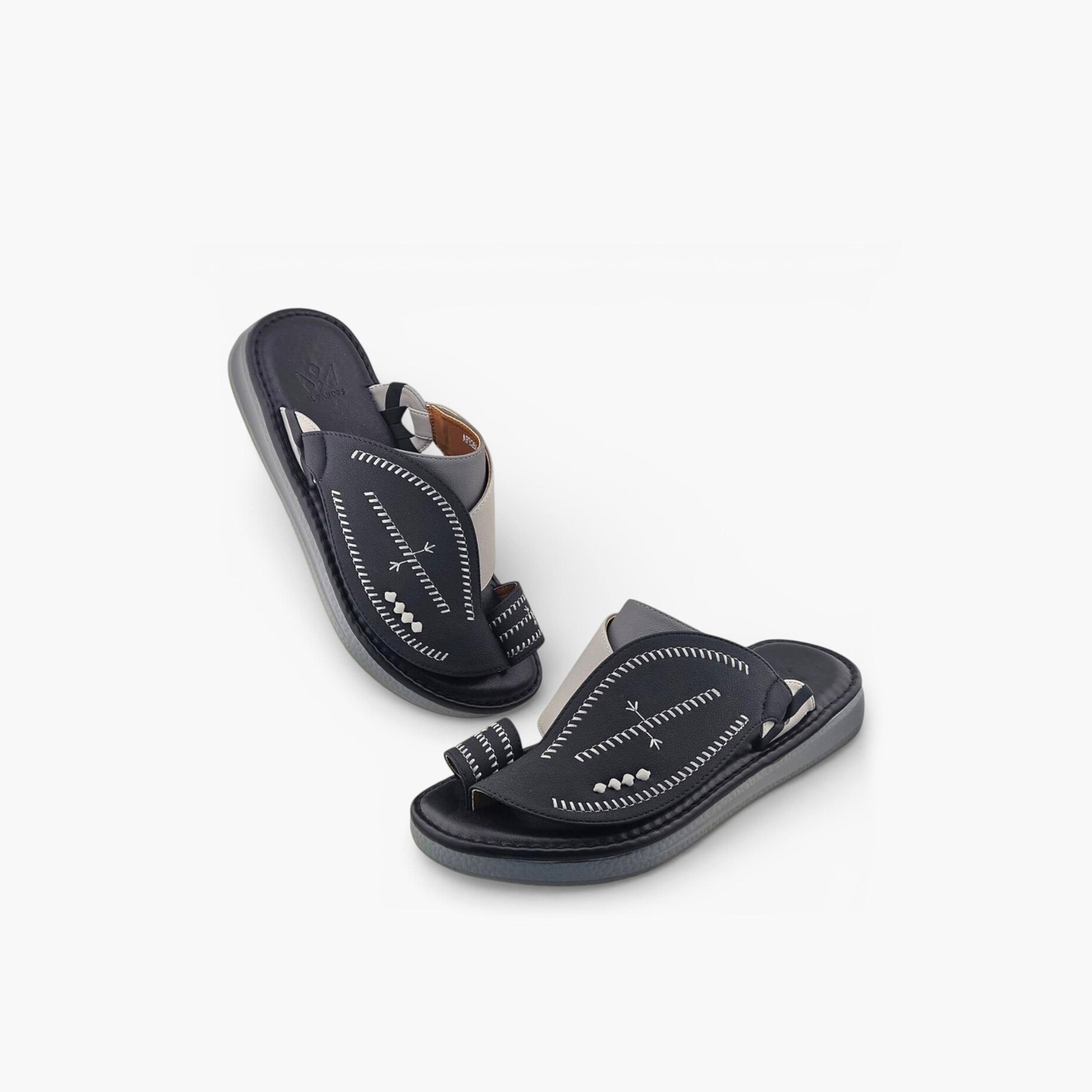 الفانوس - صندل بالازو رجالي سهل الارتداء تصميم التراث العربي | AFB26017-men-shoes-sandals-image-4