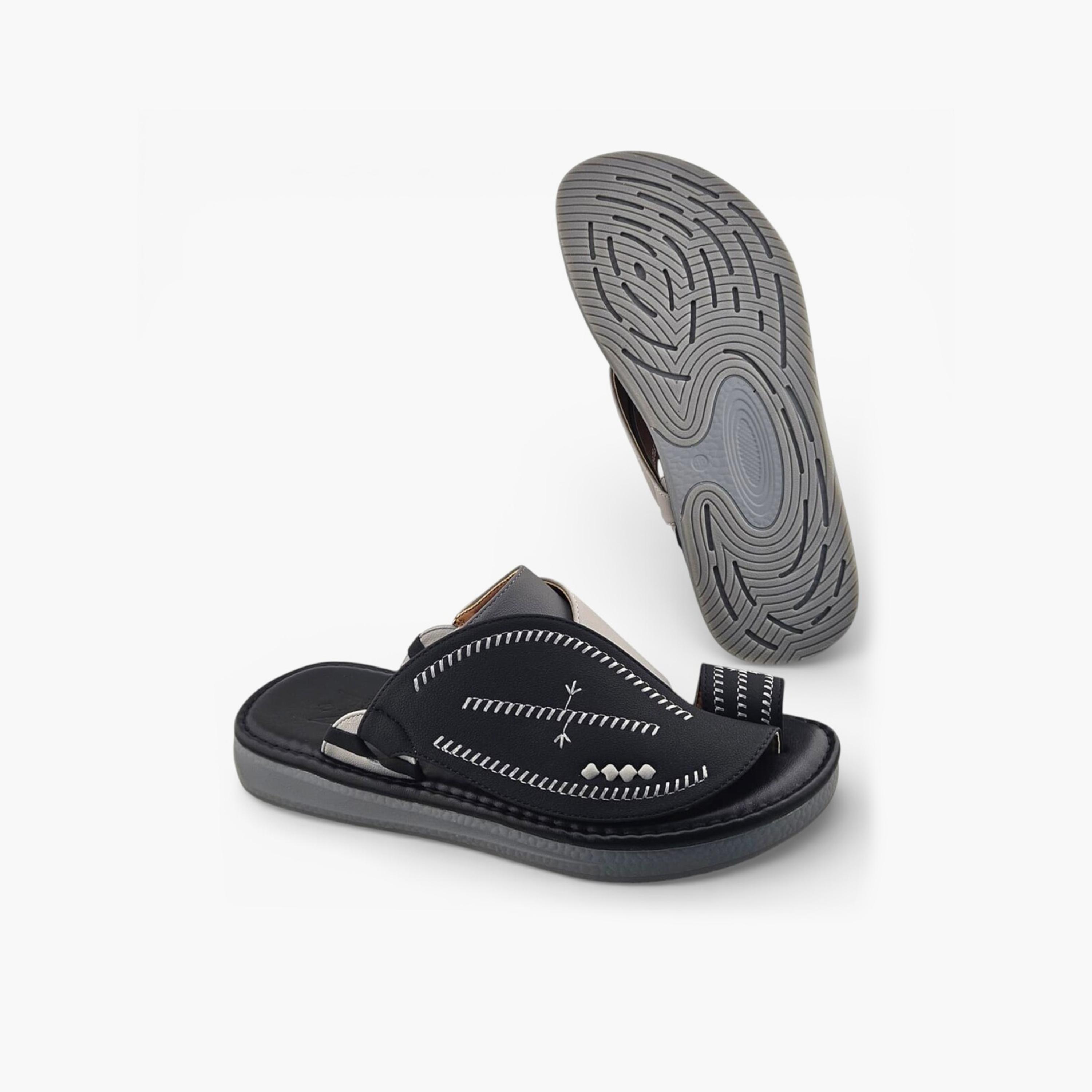 الفانوس - صندل بالازو رجالي سهل الارتداء تصميم التراث العربي | AFB26017-men-shoes-sandals-image-5