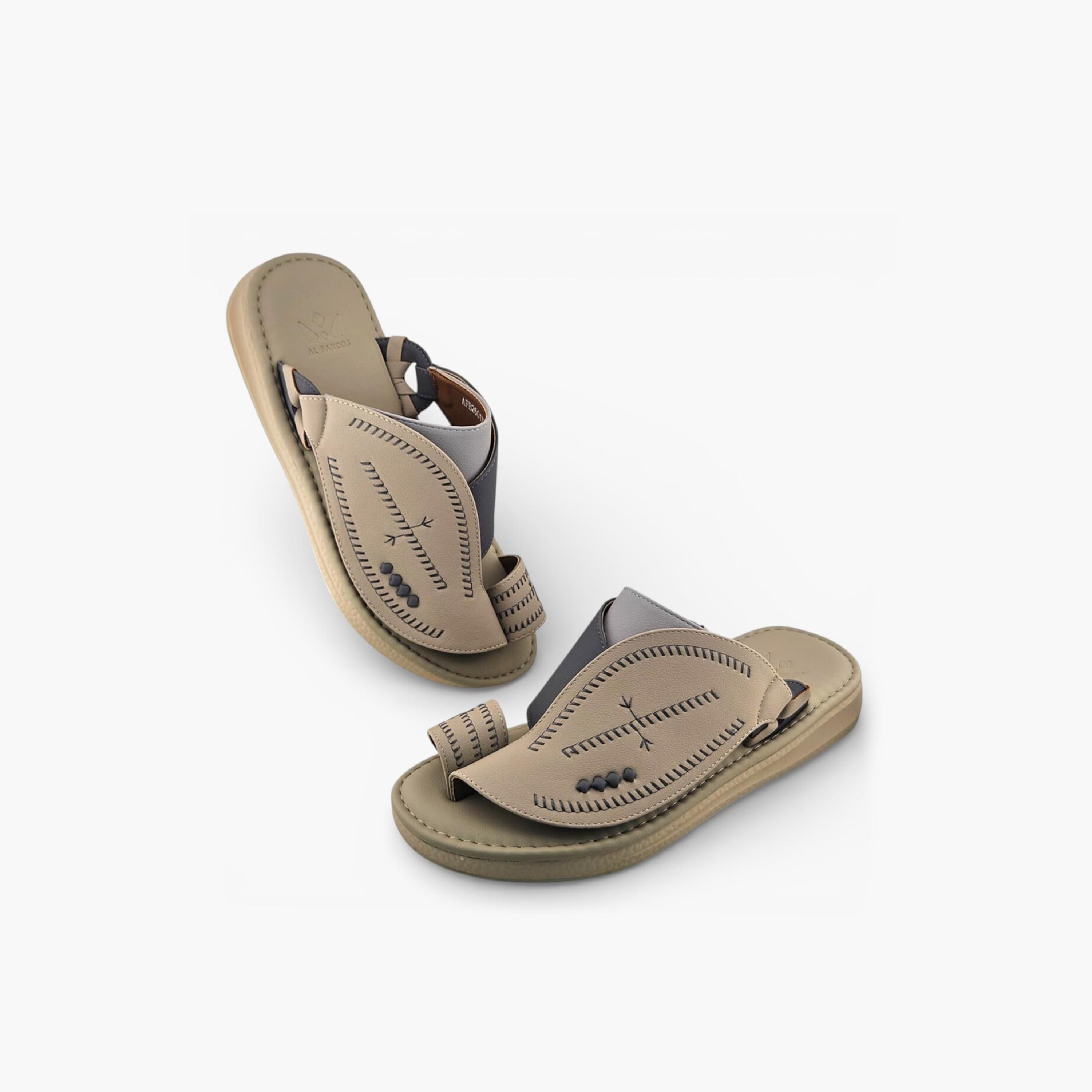 الفانوس - صندل بالازو رجالي سهل الارتداء تصميم التراث العربي | AFB26017-men-shoes-sandals-image-4