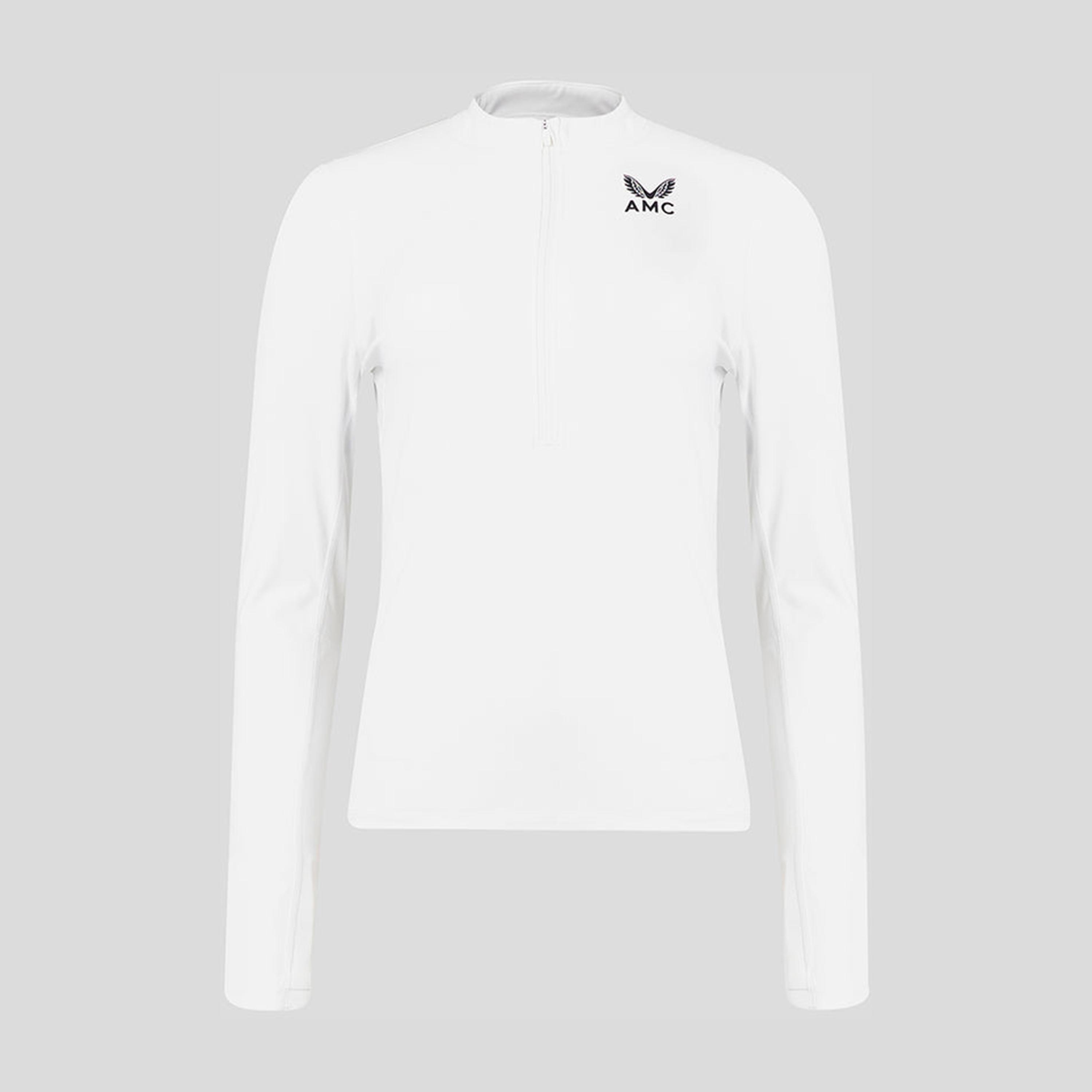 Castore Women's High Neck Long Sleeves AMC Performance Half Zip T-Shirt - White-women-clothing-sportswearandactivewear-tshirtsandvests-image-1