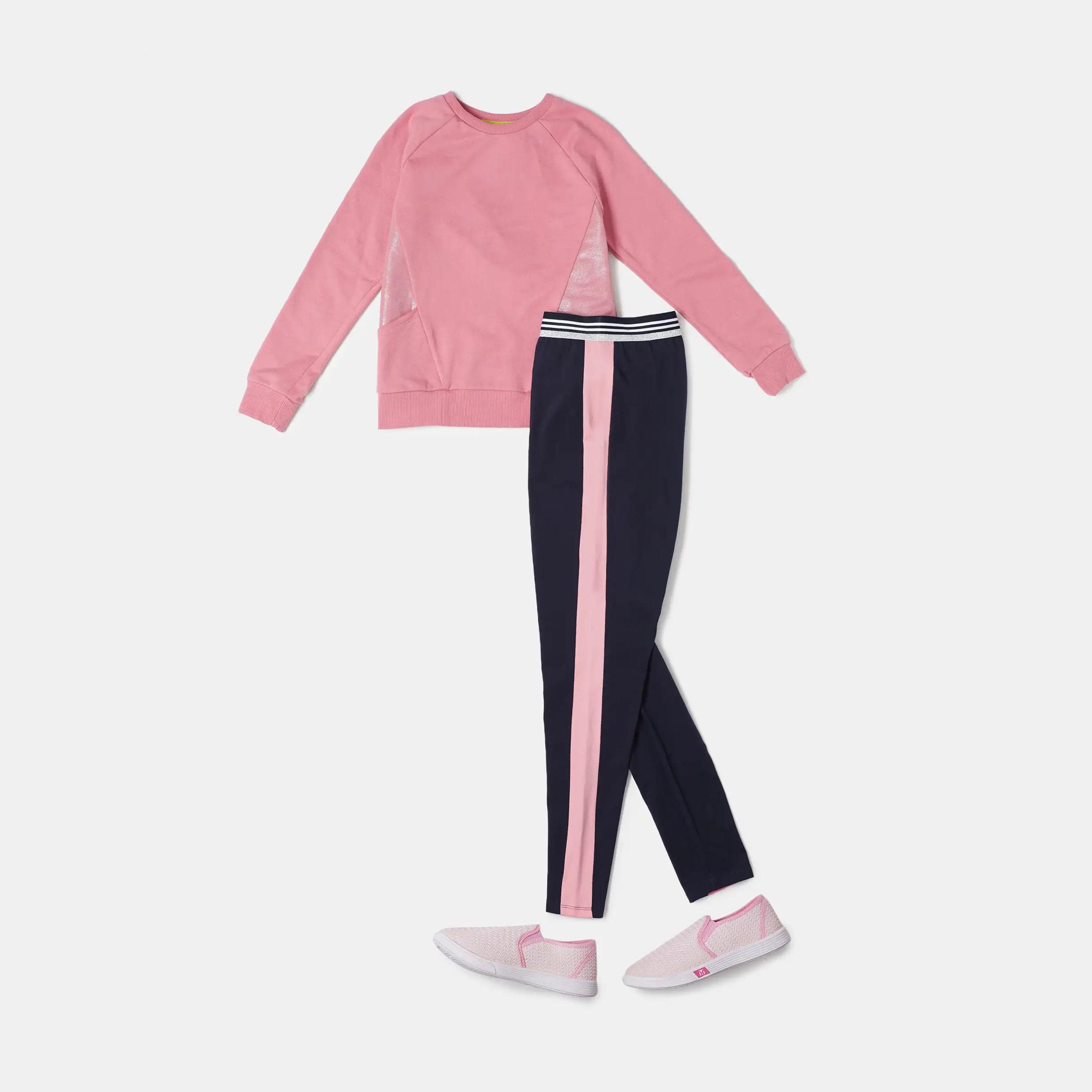Jockey Striped Girl's Athleisure Kids Leggings-girls-clothing-bottoms-leggings-image-2