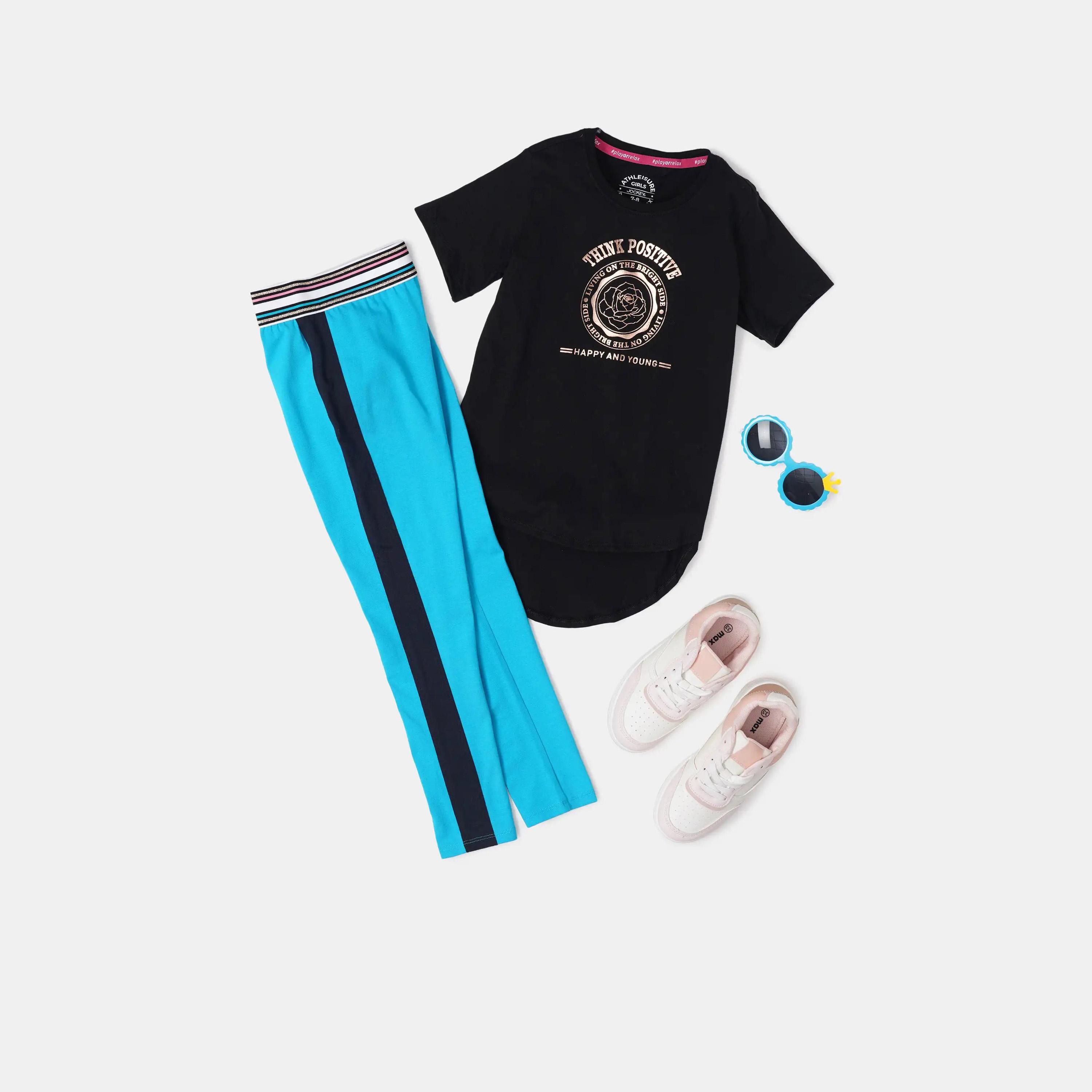 Jockey Striped Girl's Athleisure Kids Leggings-girls-clothing-bottoms-leggings-image-4