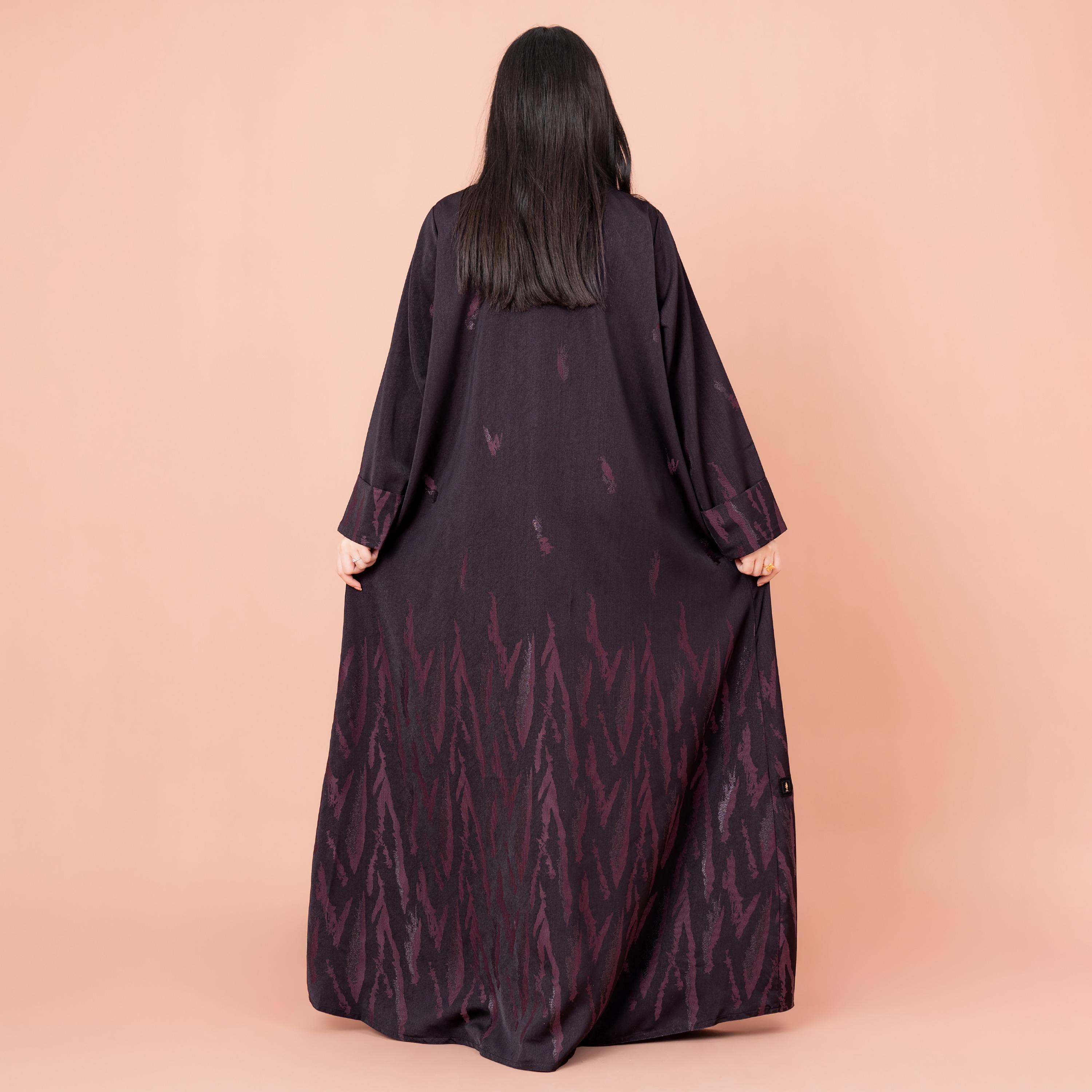 عباية نسائية بنفسجية بأكمام مطوية بتصميم تجريدي من إيككسا-women-arabicclothing-abayas-image-4