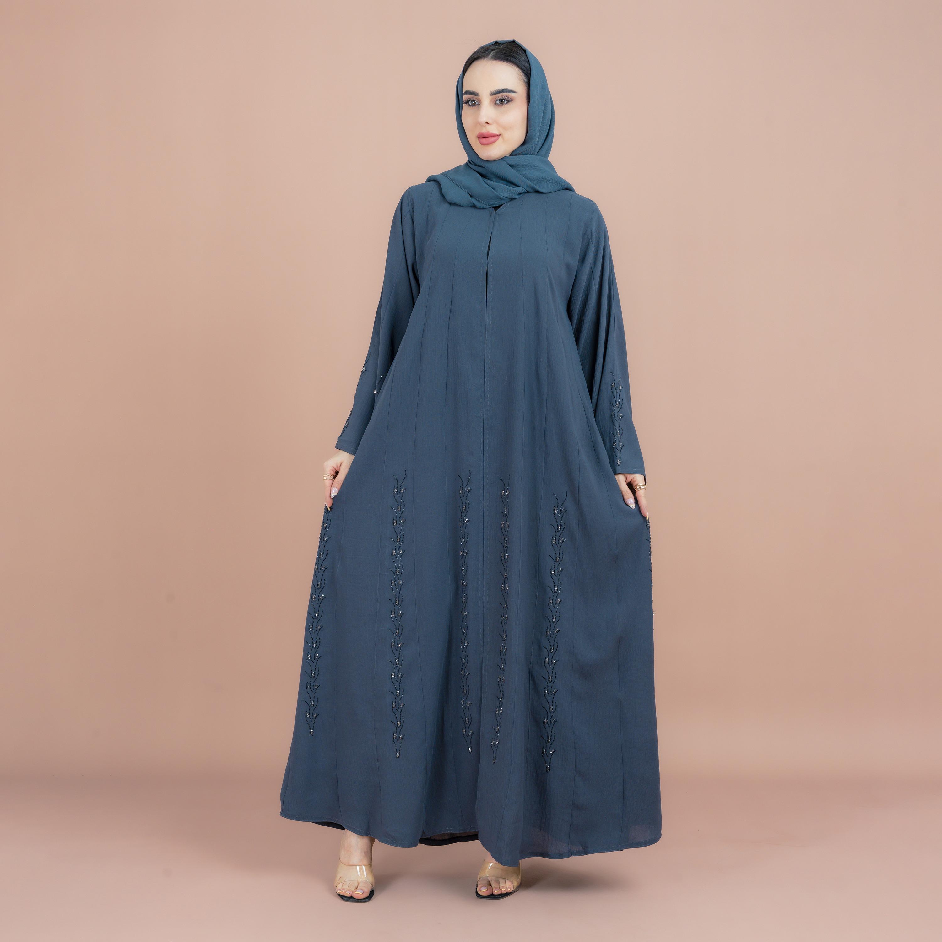 IKKXA Crystal Work Wide Sleeves Women's Abaya with Hijab-women-arabicclothing-abayas-image-1